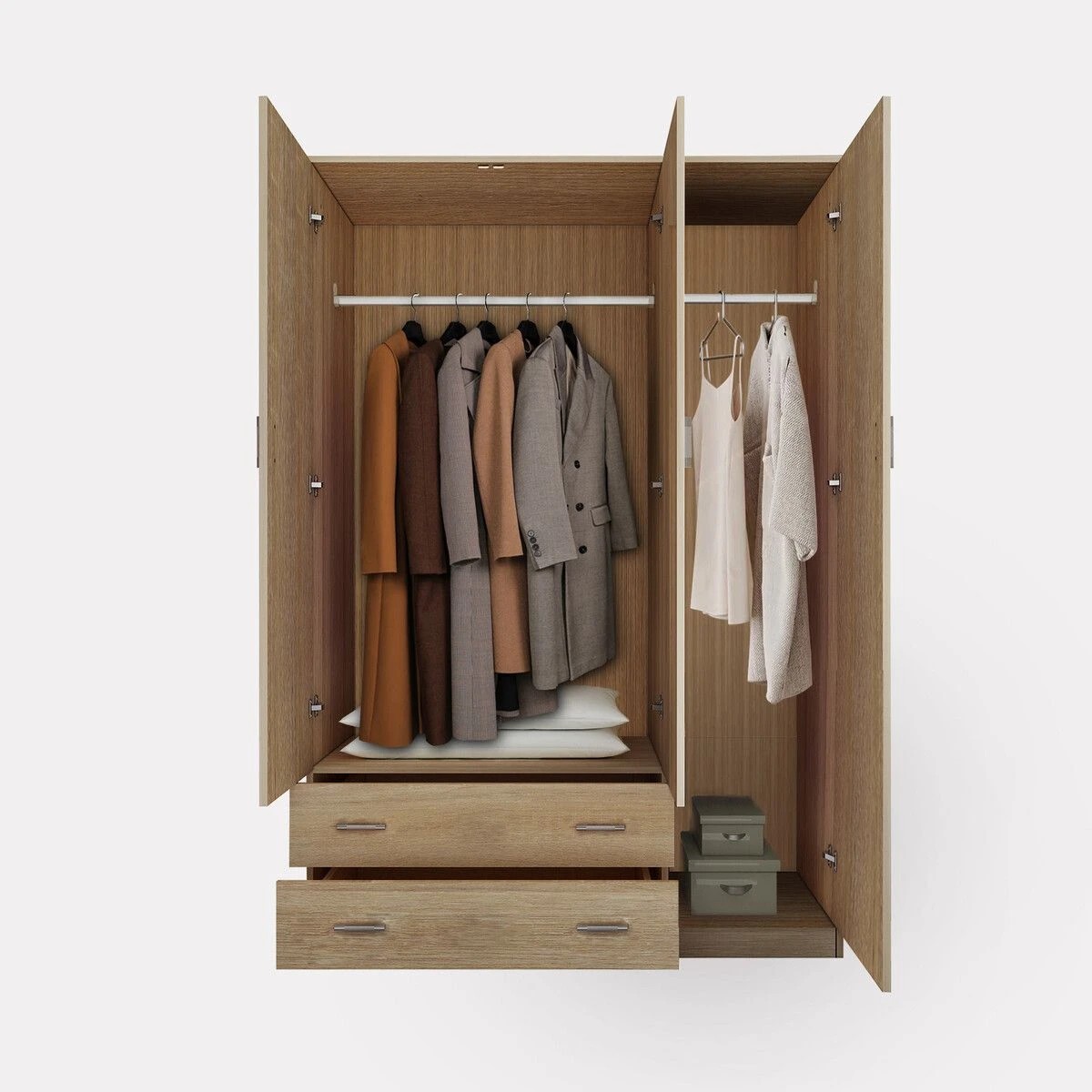 2 Ausway Mirrored Wardrobe Cabinet Armoire Closet Full Length Mirrors, 2 of 9