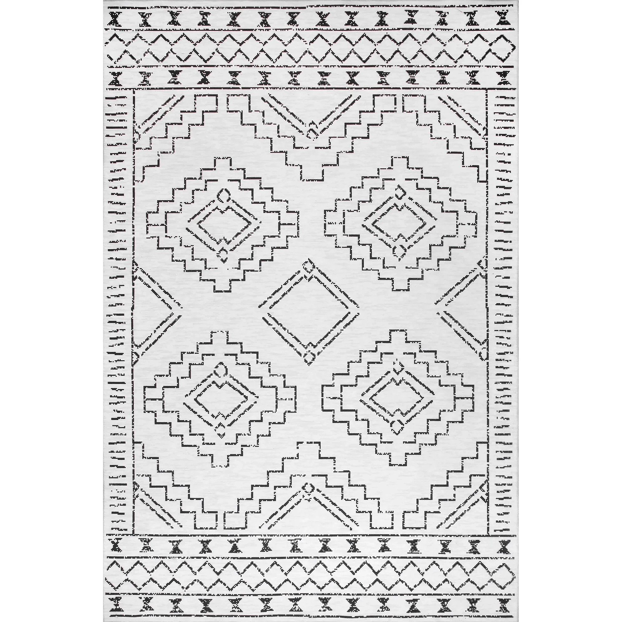 2 Common Ground Rugs Union Leeroy 300x240cm - Extra Large Washable Rug - White, 2 of 6
