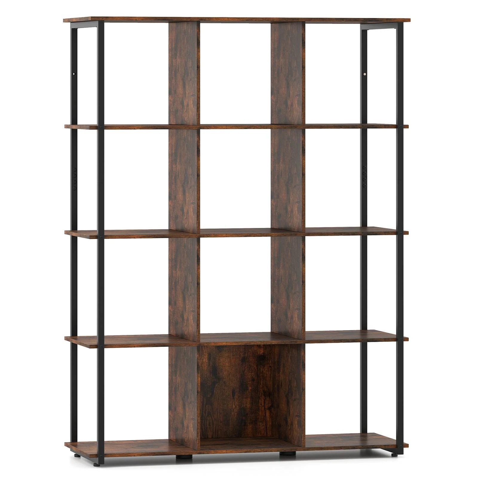1 Costway 12 Cube Bookshelf Bookcase Stand Industrial Open Shelf Display Rack Stoarge Cabinet, 1 of 4
