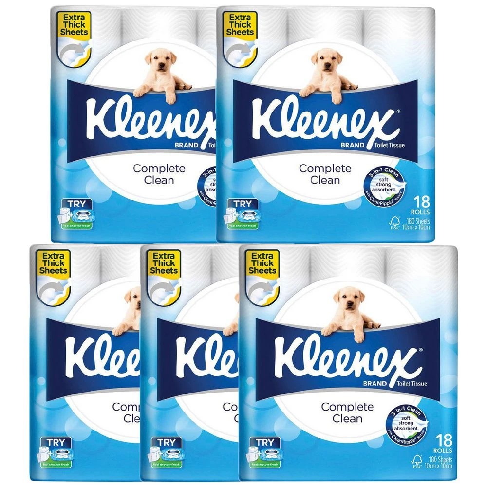 1 Kleenex Complete Clean Toilet Tissue 90 Pack, 1 of 4