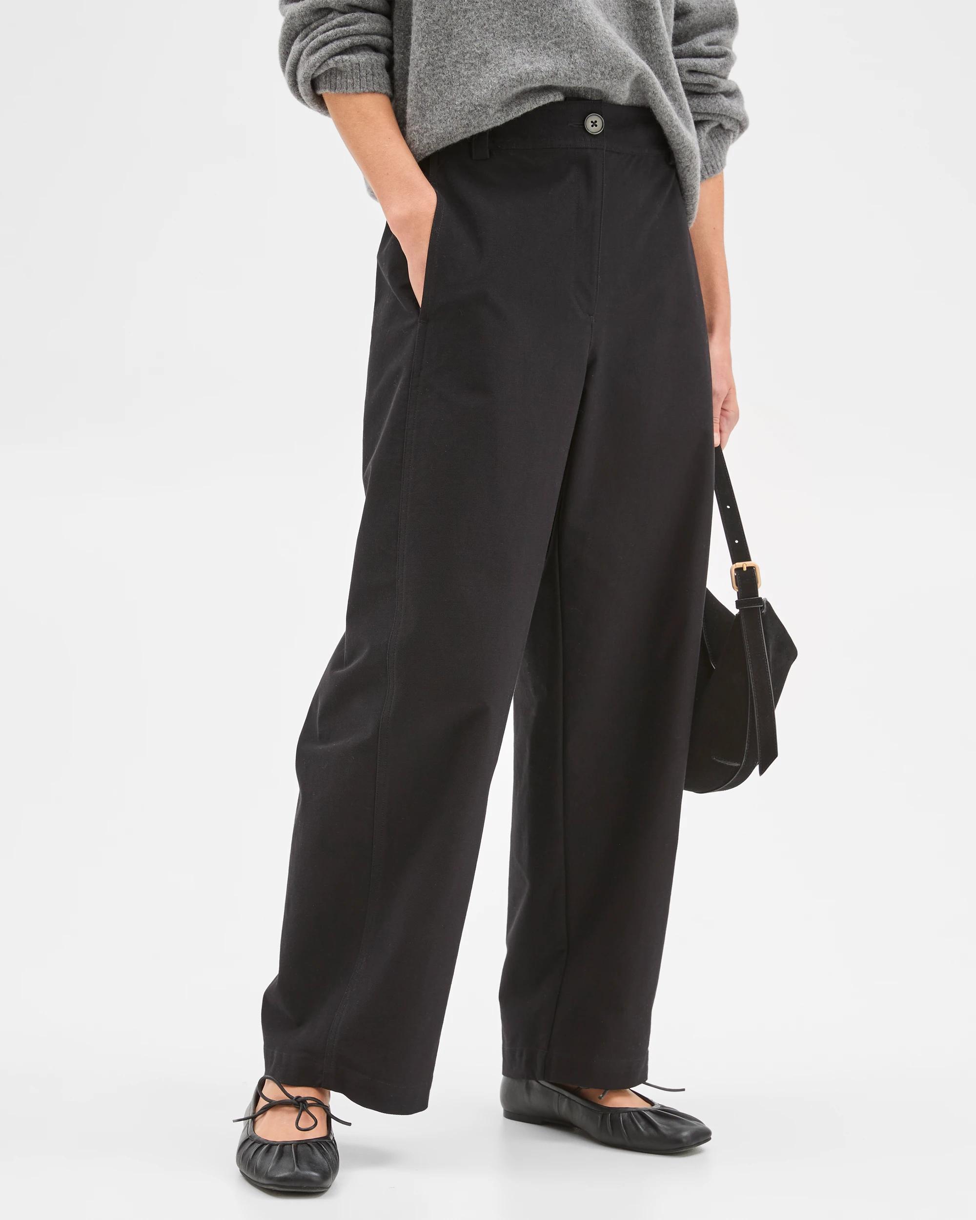 3 Target Woman Relaxed Forward Seam Barrel Leg Pants BLACK, 3 of 6