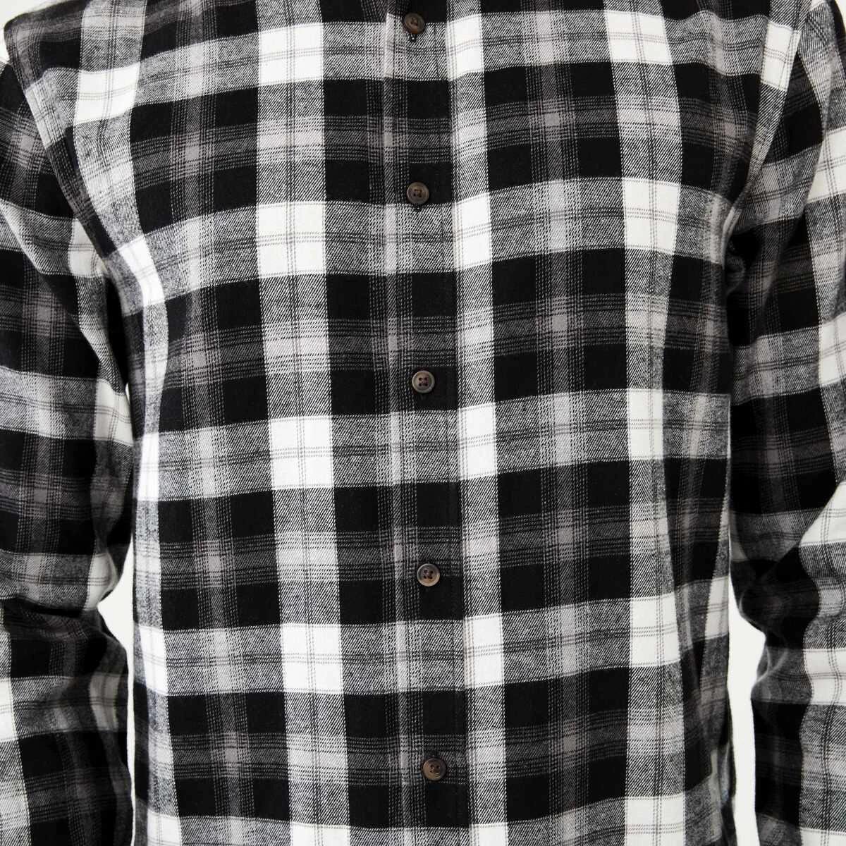 6 Long Sleeve Brushed Check Shirt Blk Check, 6 of 6