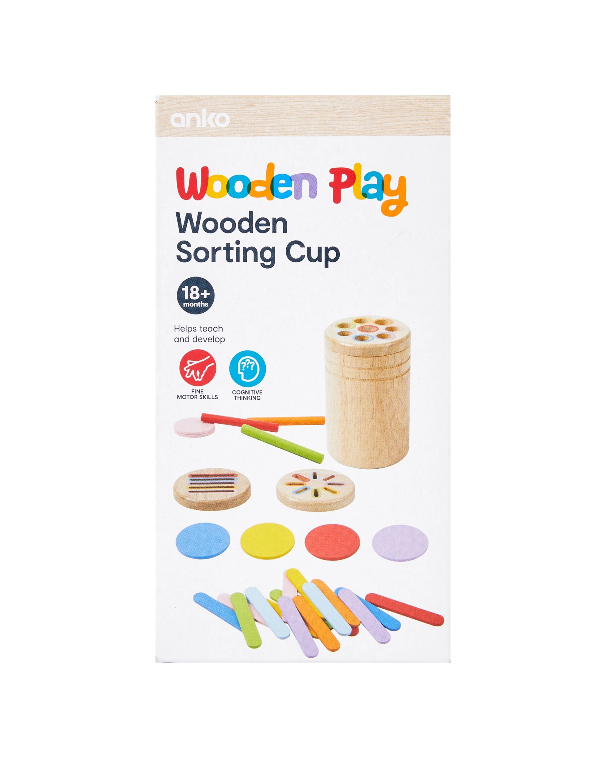 3 Wooden Sorting Cup, 3 of 3