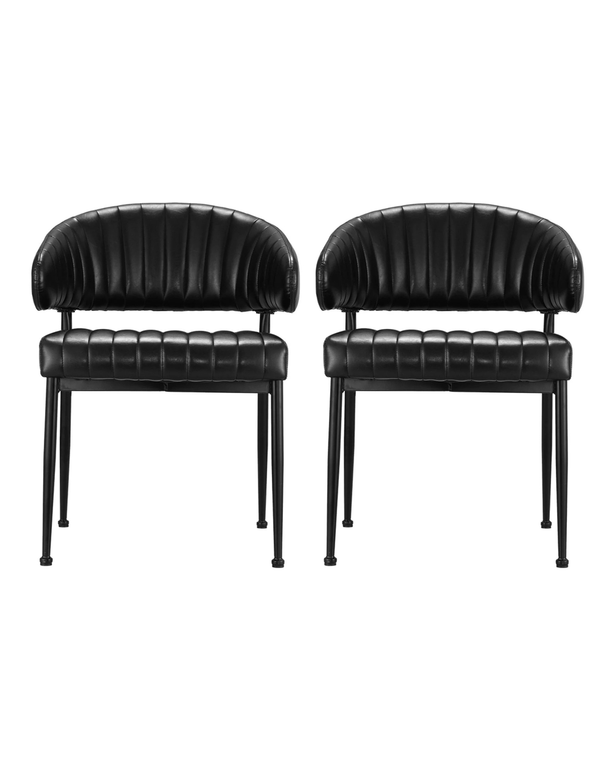 3 Artiss Dining Chairs Set Of 2 Leather Hollow Armchair
 - Black, 3 of 3