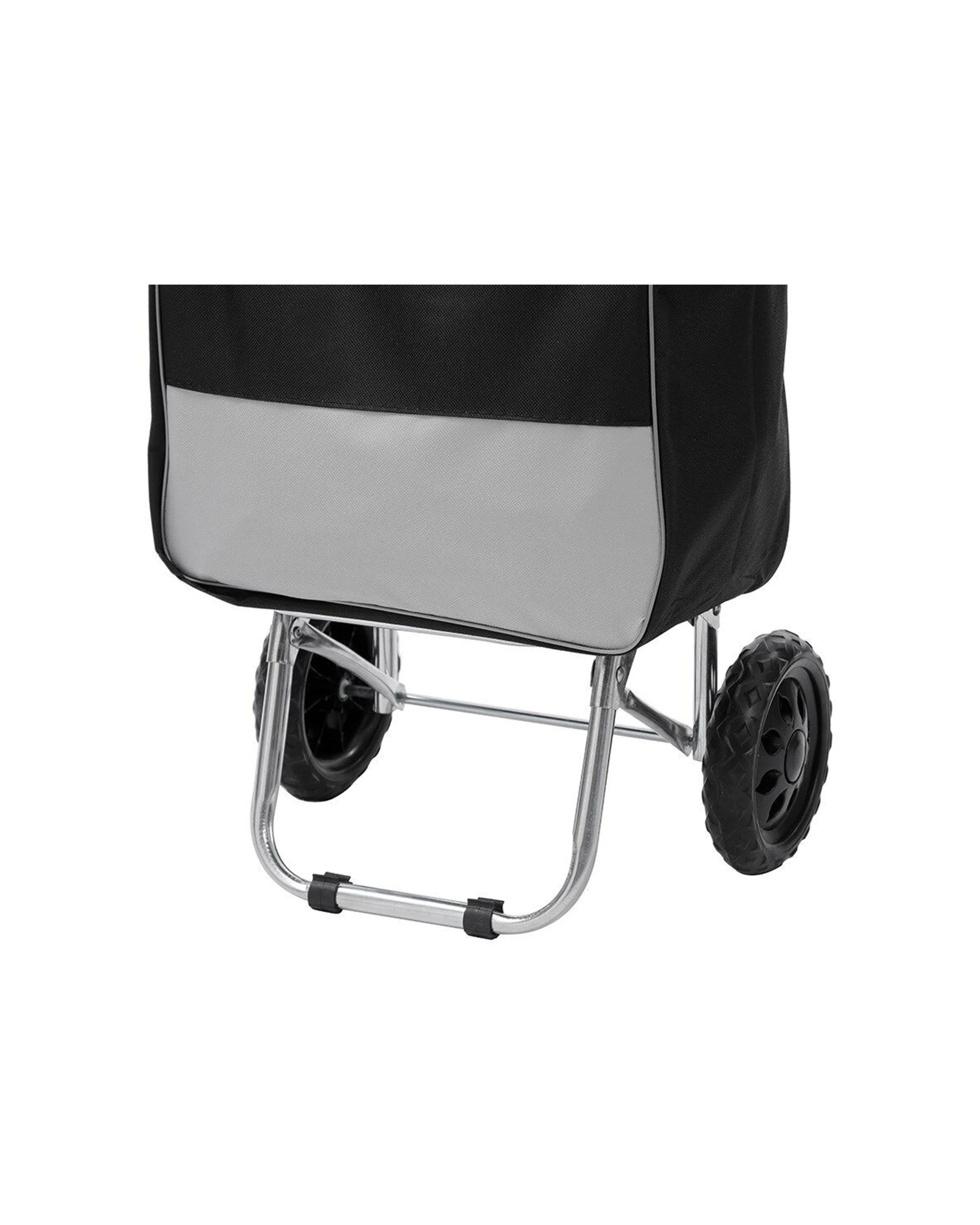 4 Boxsweden Portable Grocery Shopping Trolley With Wheels Foldable Durable - Black, 4 of 7