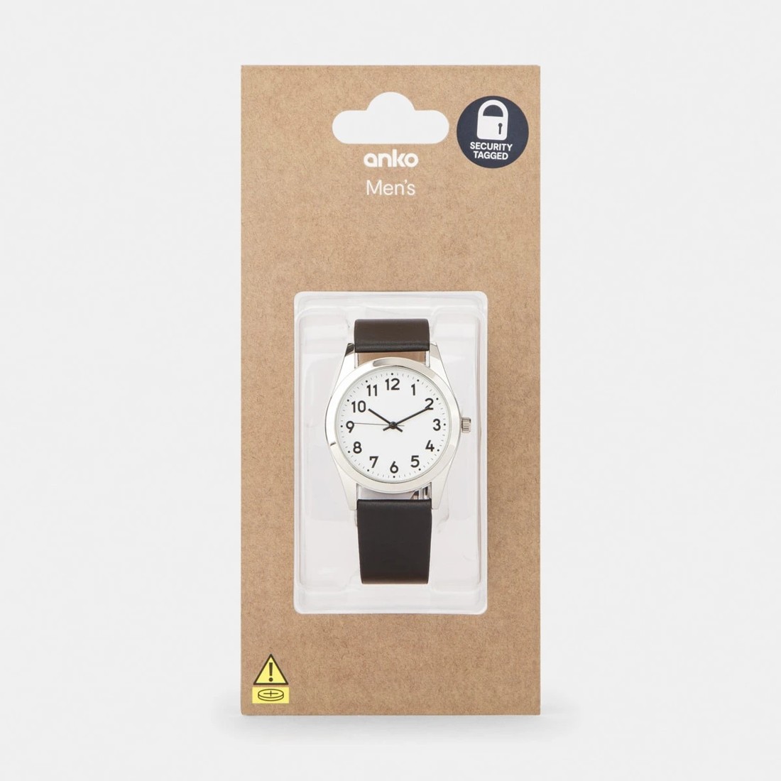 4 Mens Classic Analogue Watch with Silver Case & Black Strap, 4 of 5