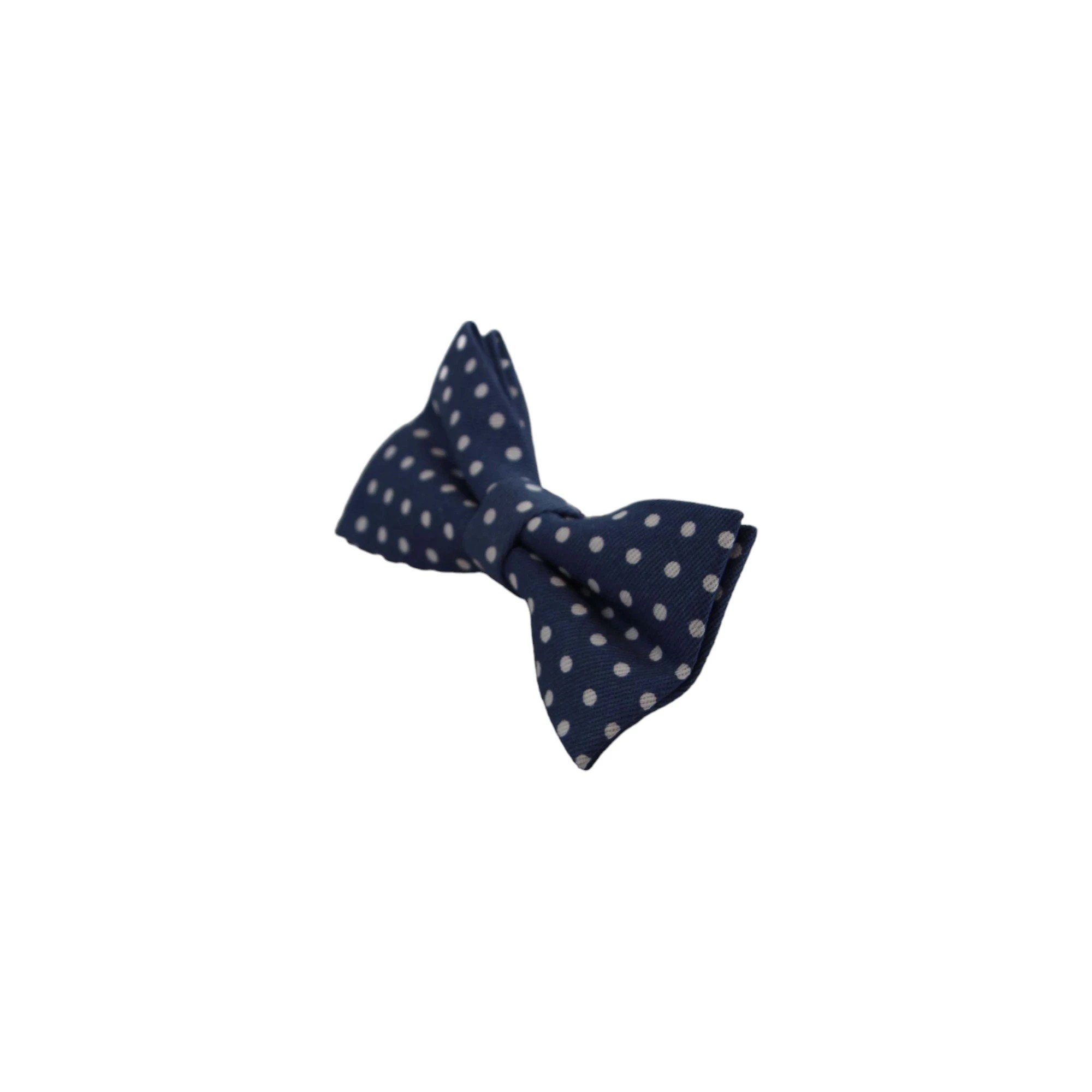 4 Zasel Mens Blue Grey & White Cord Polka Dot Patterned Bow Tie - Multi, 4 of 4