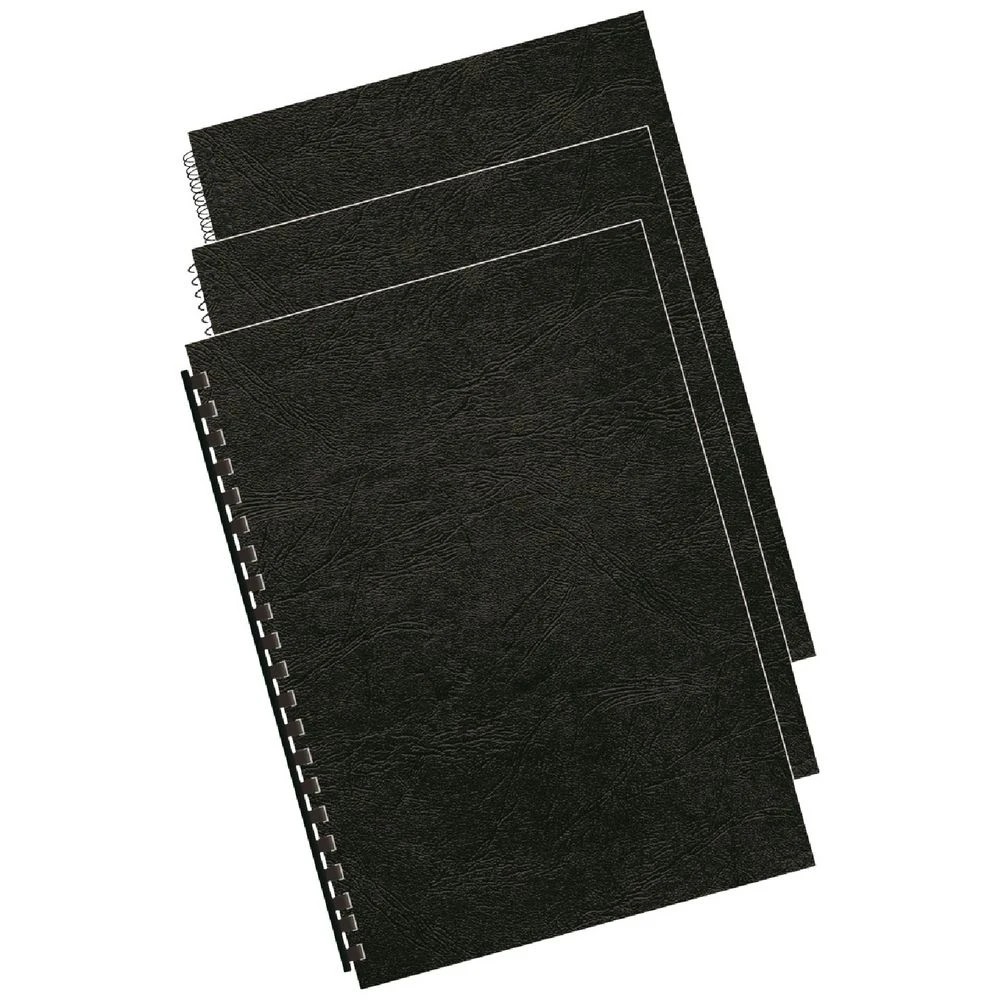 3 Fellowes Leatherboard Binding Covers A4 Black 100 Pack, 3 of 3