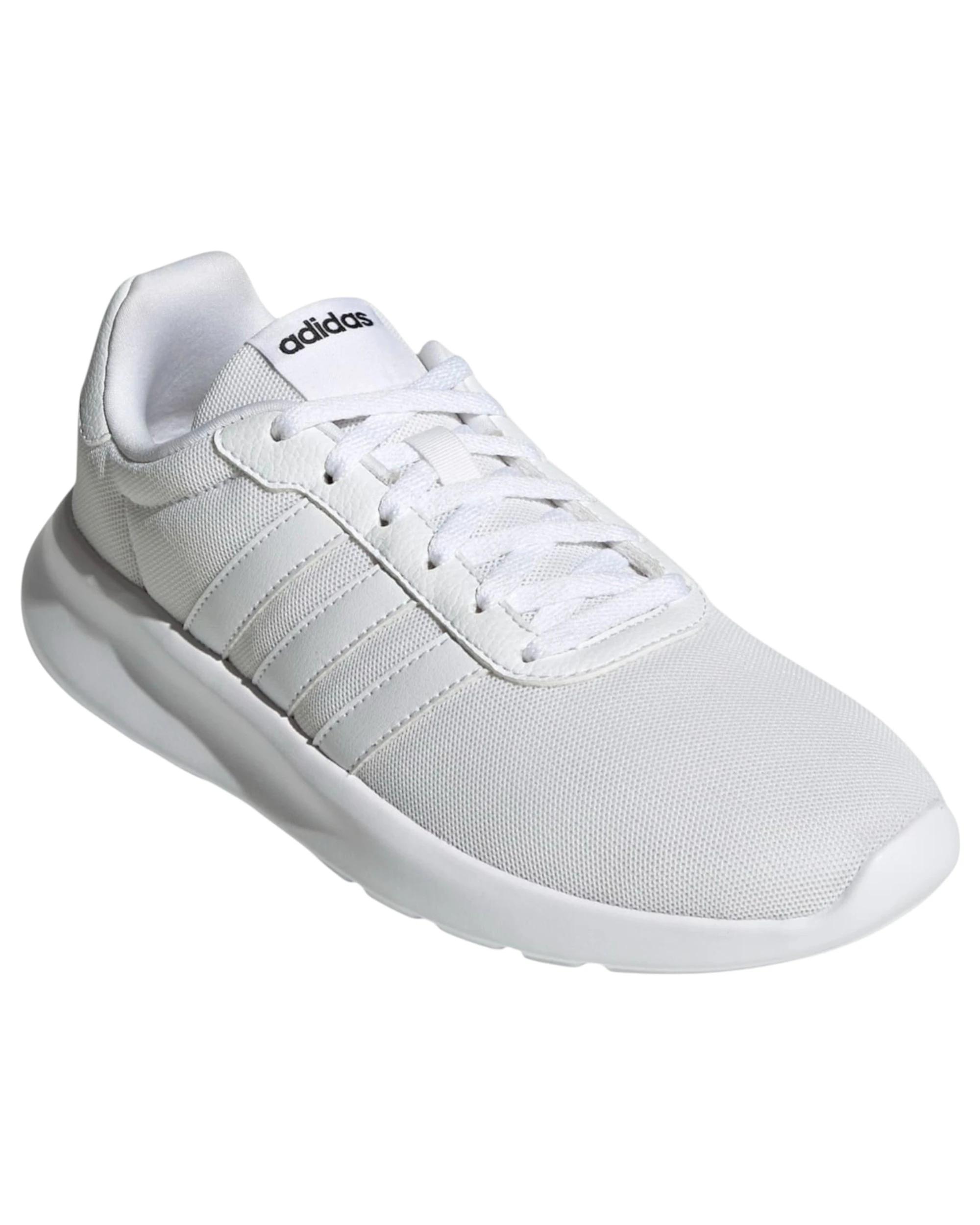 7 Adidas Womens Lite Racer 3.0 Triple White Athletic Running Shoes WHITE, 7 of 8