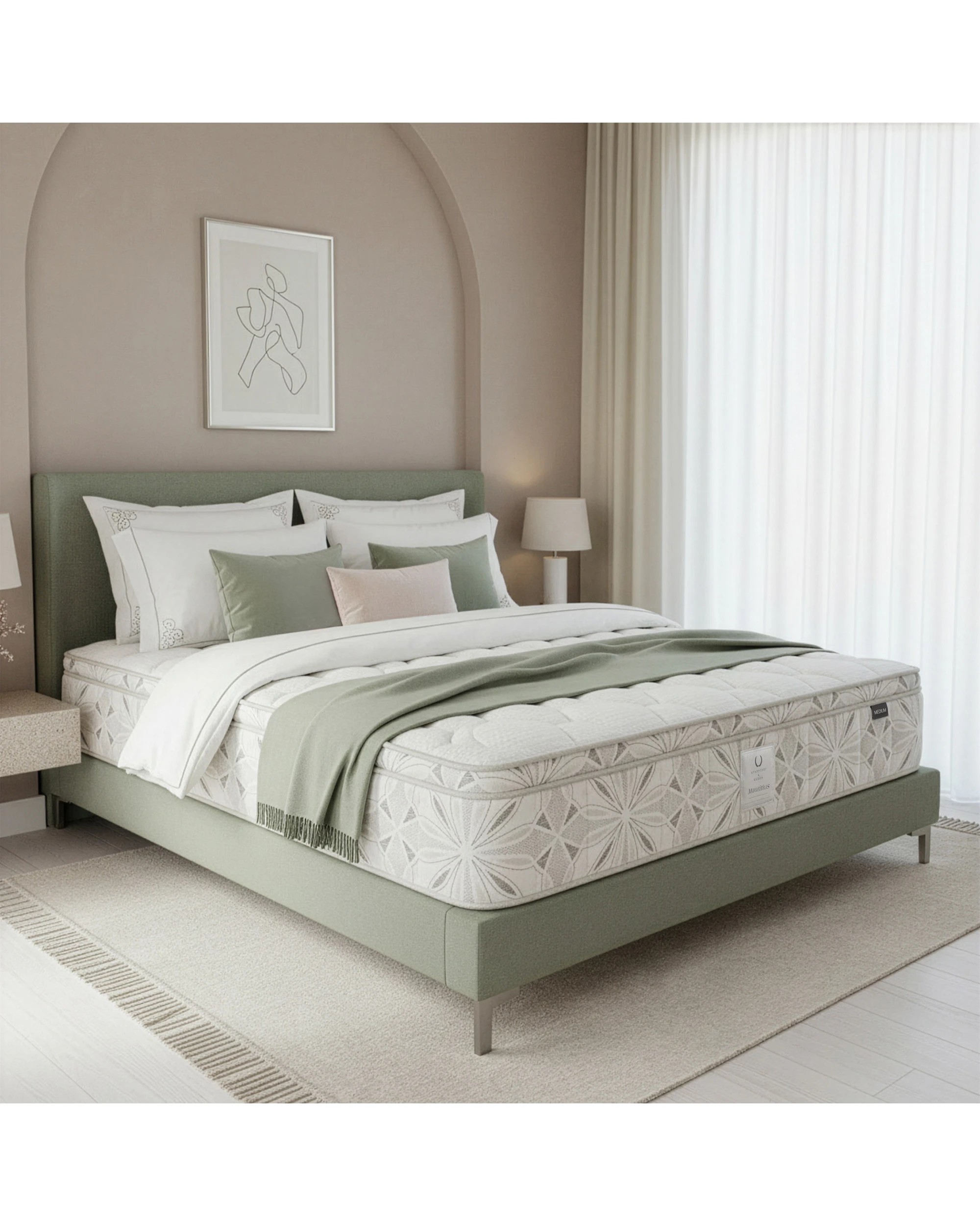 3 Stafford & Mason Mauritius Medium Australian Made Mattress 3-Zone Pocket Spring - Queen Bed - White, 3 of 7