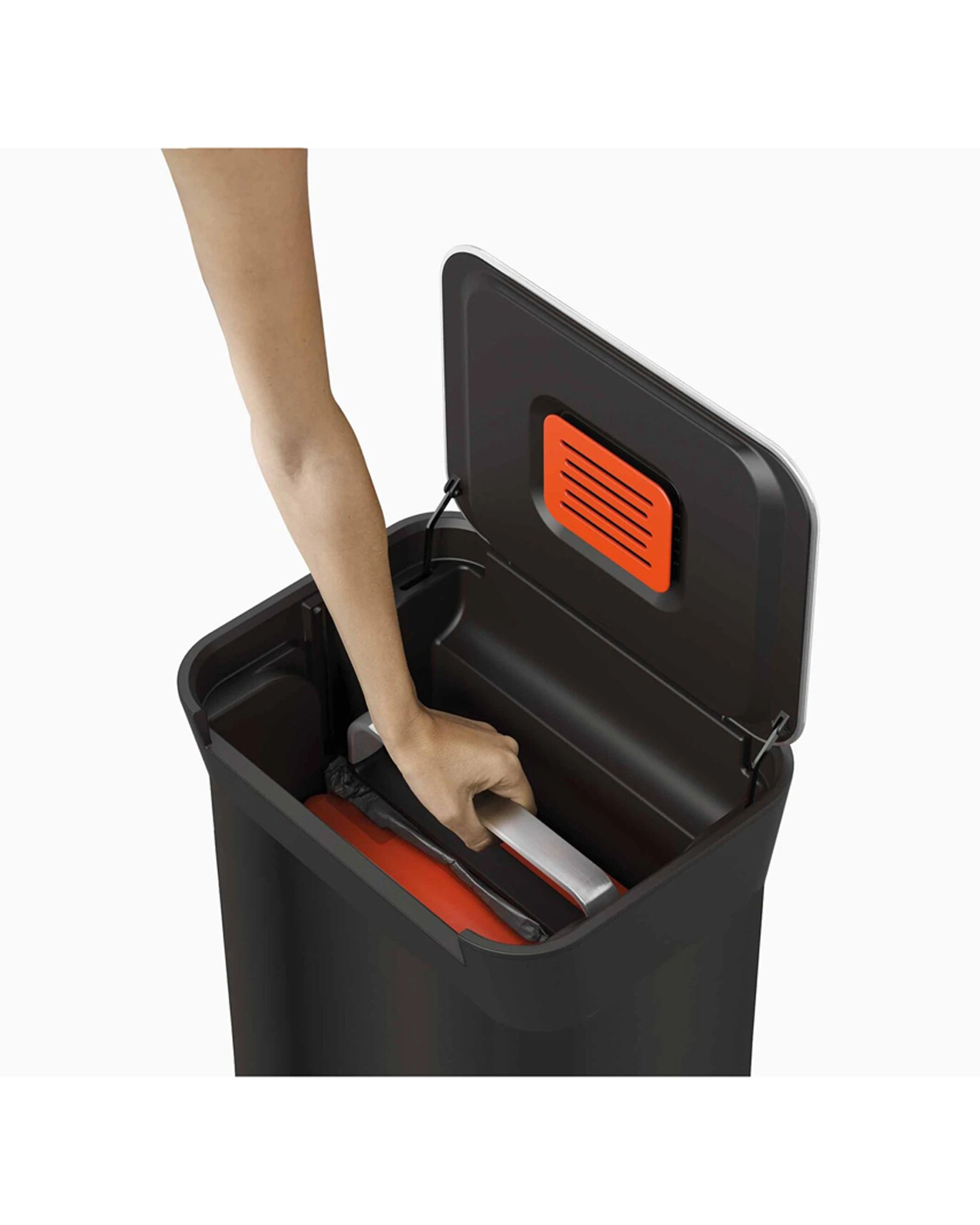 4 Joseph Joseph Titan Trash Compactor 30L Bin Carbon Black, 4 of 7