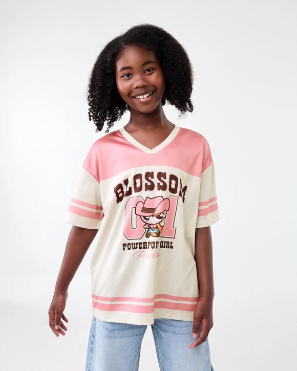 Power Puff Girls License V-Neck Mesh T-shirt
