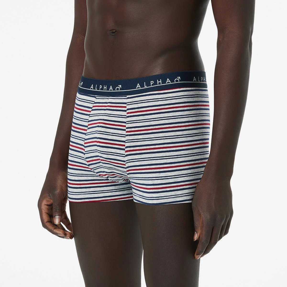 7 5 Pack Stripe and Plain Trunks RED NAVY GREY MULTI, 7 of 10