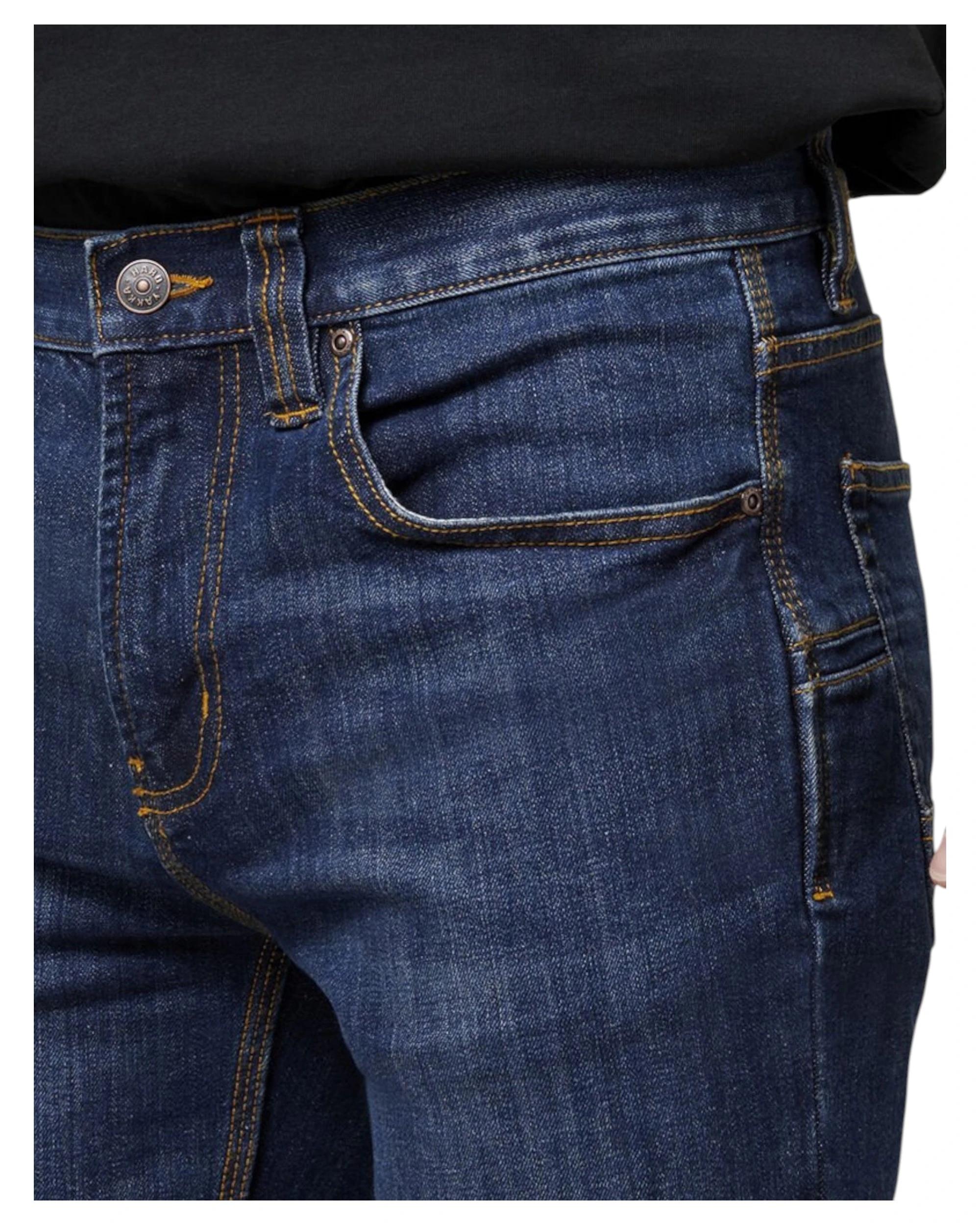 4 Hard Yakka Mens Heritage Slim Fit Jeans Tough Denim INDIGO, 4 of 8