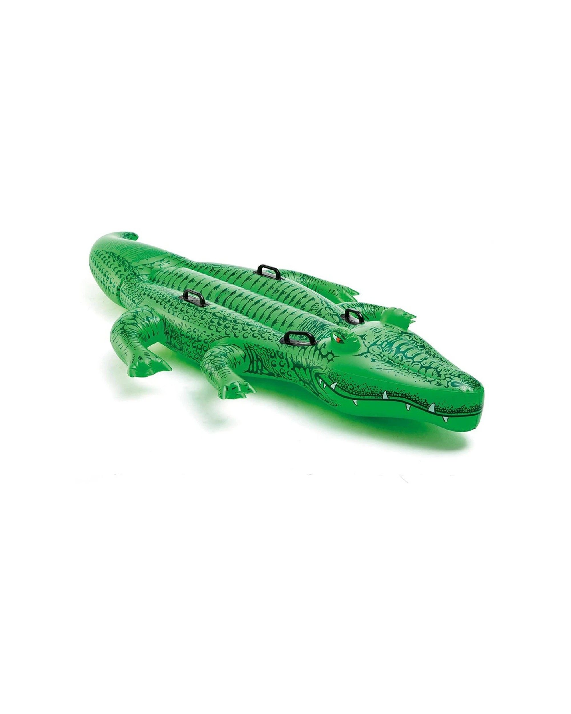 1 Intex 203cm Inflatable Crocodile Ride On Kids Water Toy 3 Years Plus Pool Float - Green, 1 of 2