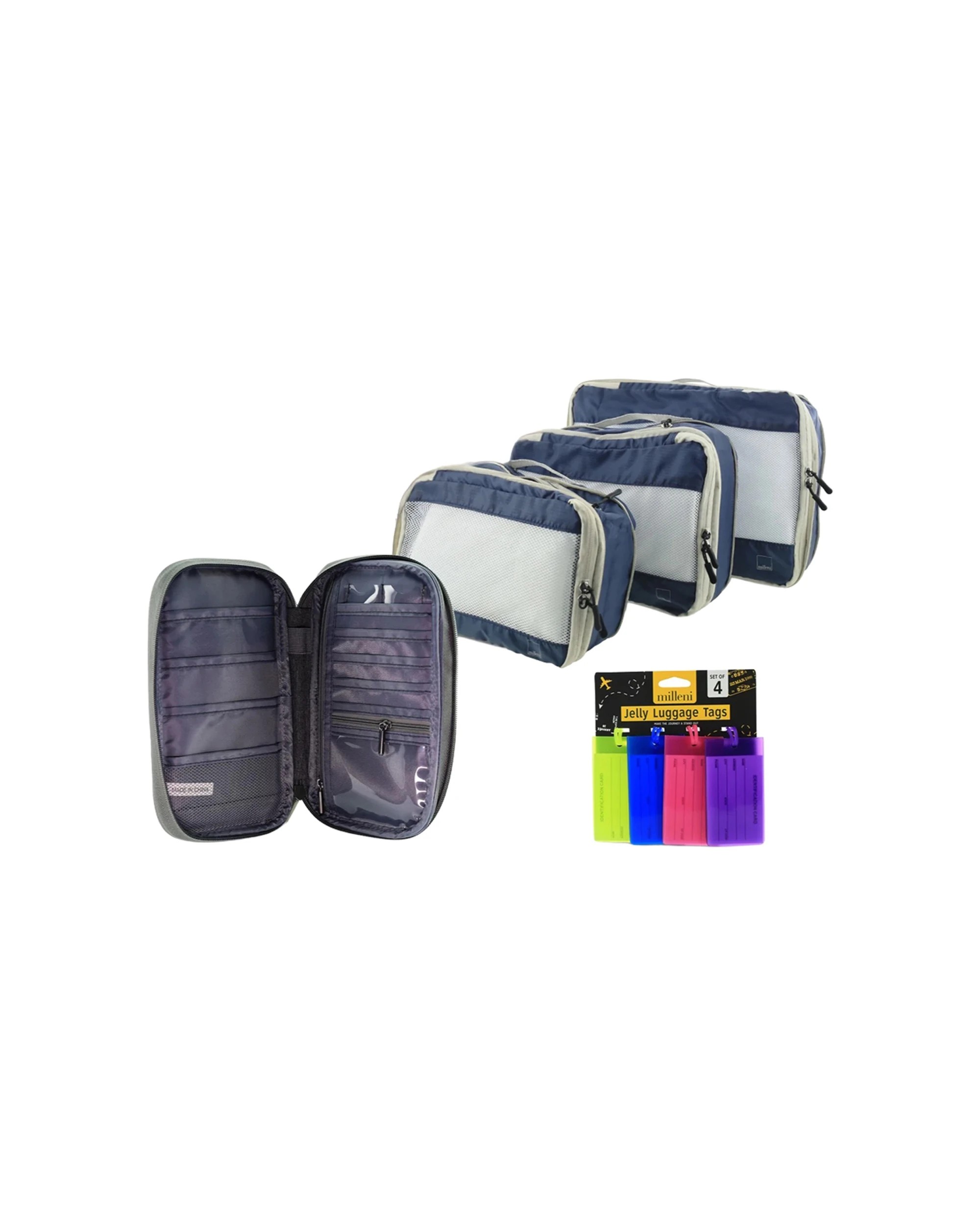 1 Milleni Travel Super Pack Family Trip Essentials Set Assorted Travel Cubes & Luggage Tags - Multi, 1 of 5