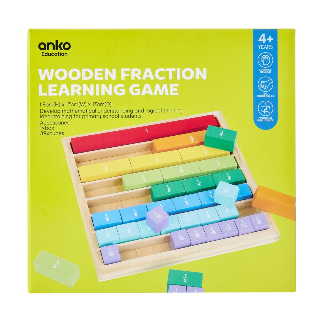 1 Wooden Fraction Learning Game, 1 of 7