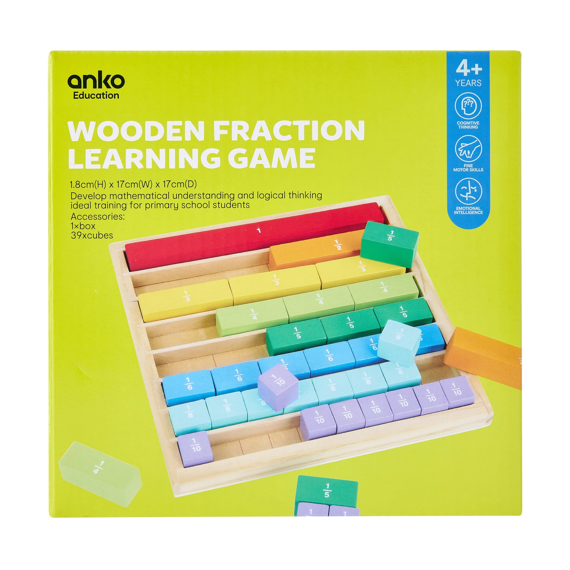 1 Wooden Fraction Learning Game, 1 of 7