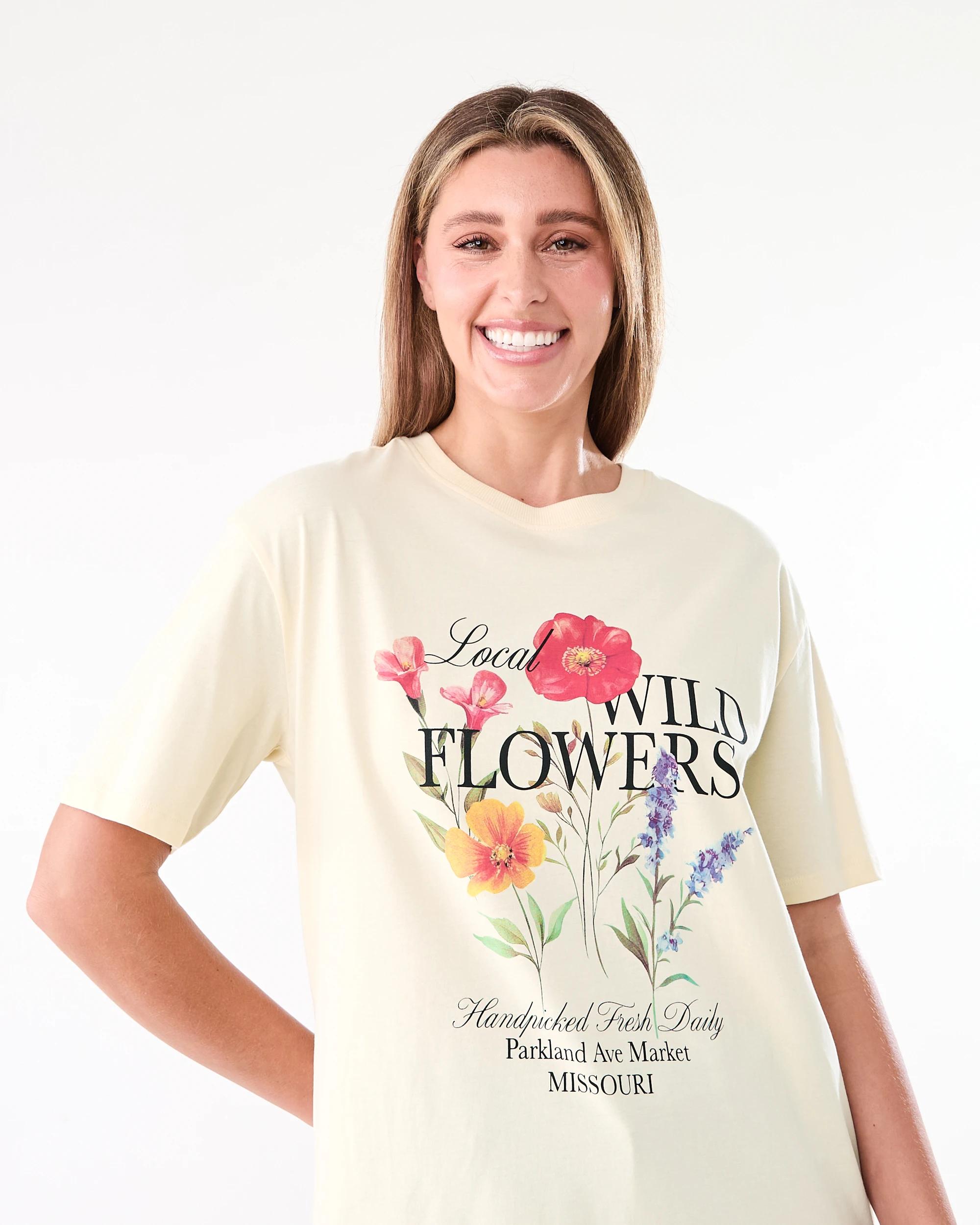 4 Short Sleeve Oversized Boyfriend T-shirt Wildflwers, 4 of 6