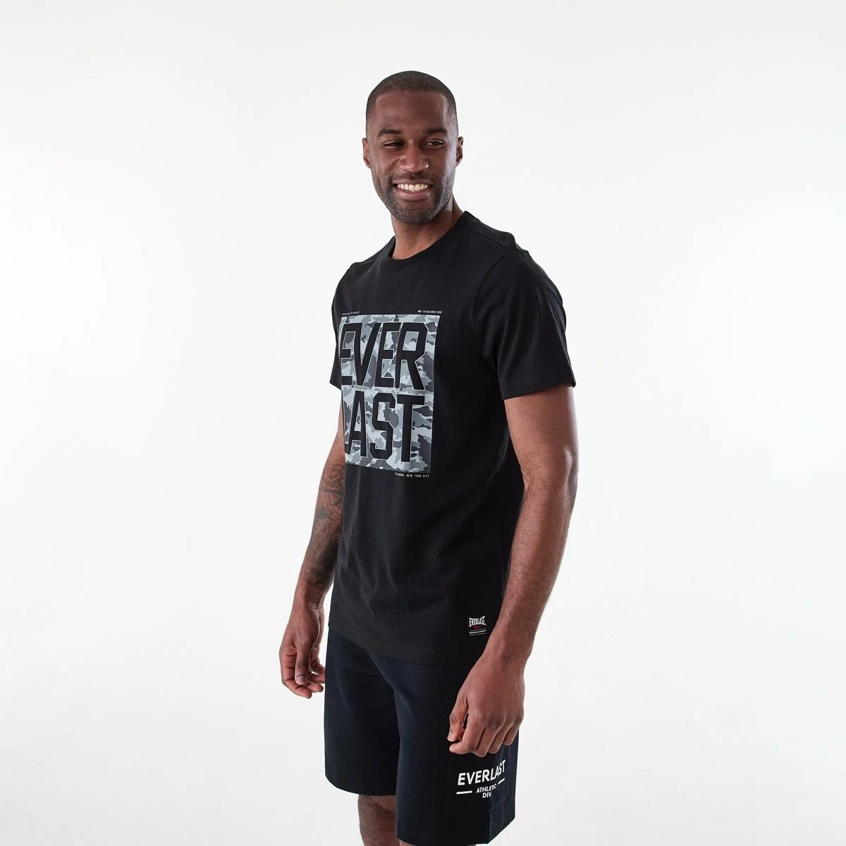 2 Everlast Mens Camo T-shirt EVERLAST BLACK, 2 of 7