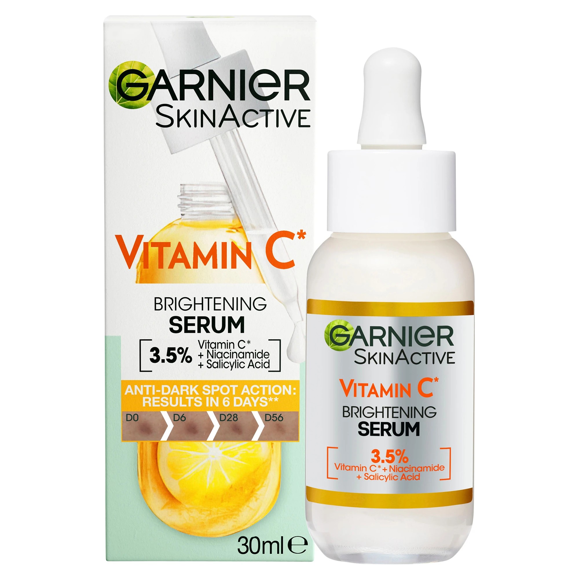 1 New Garnier SkinActive Brightening Serum 30ml - 3.5% Vitamin C, Niacinamide & Salicylic Acid, 1 of 10