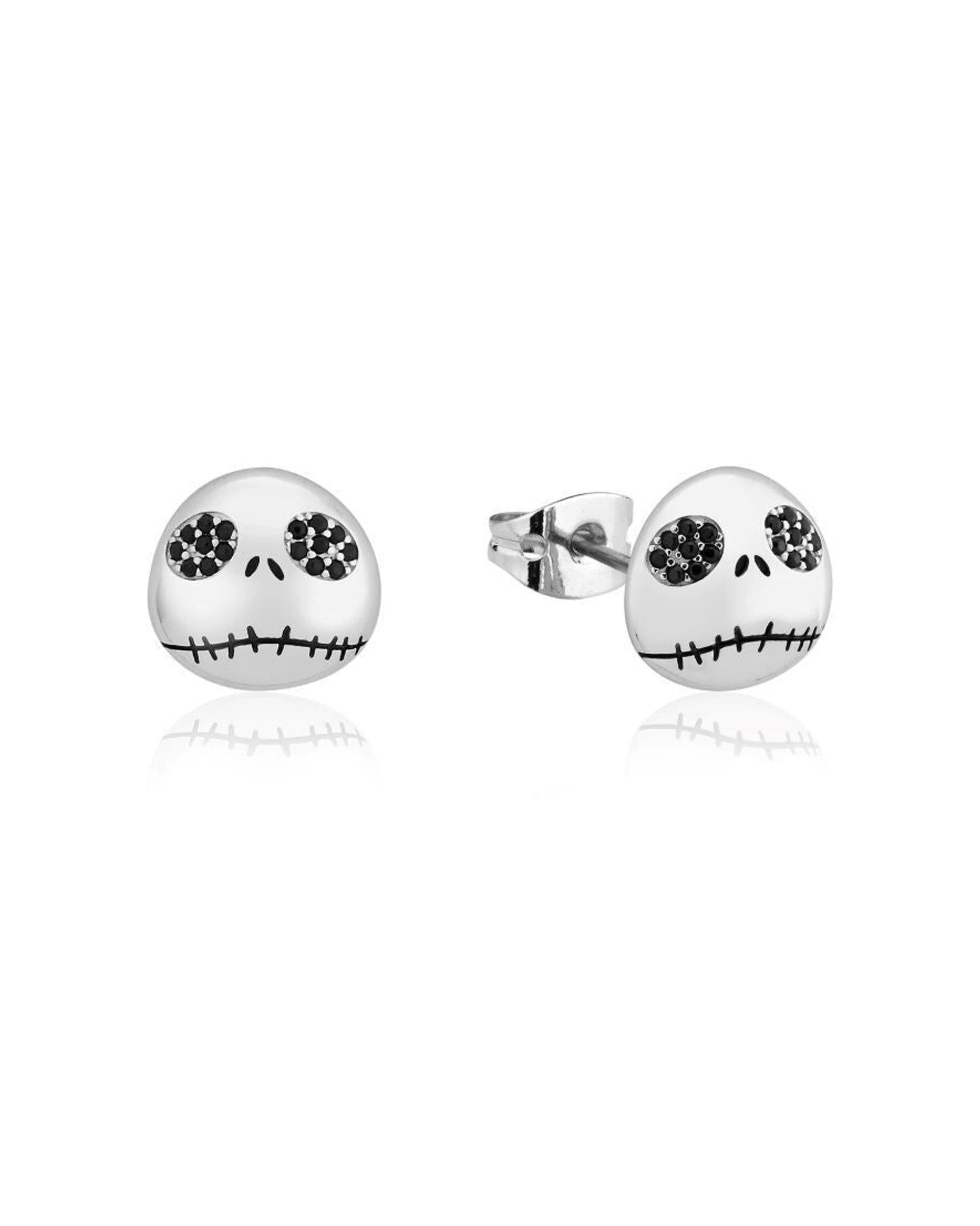 1 Couture Kingdom Disney Jack Skellington Head Stud Earrings 10mm - Silver, 1 of 2