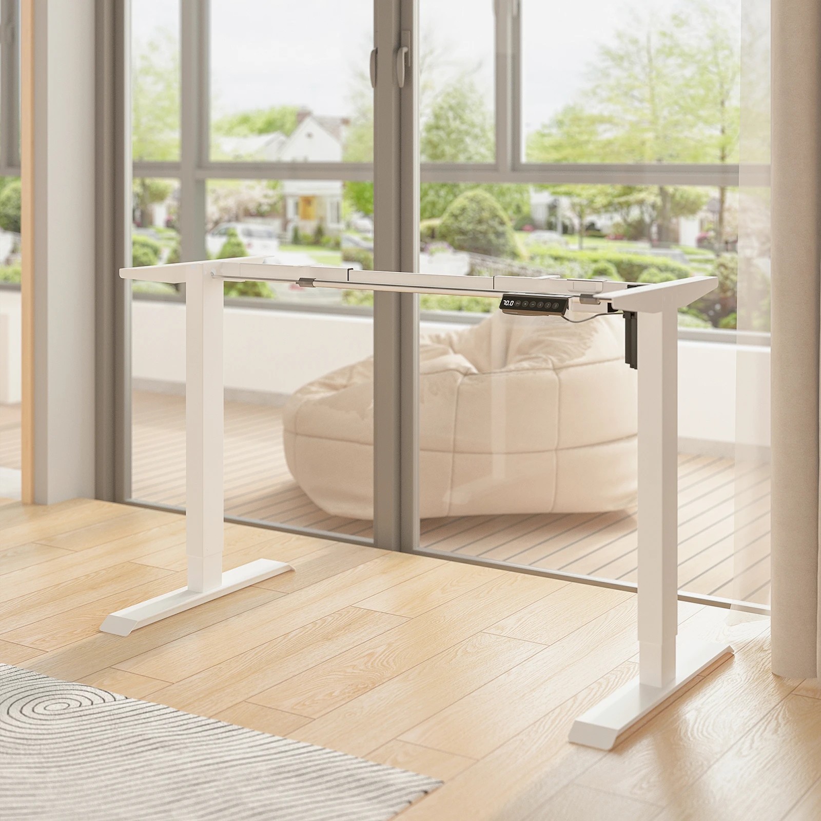 2 Advwin Height Adjustable Standing Desk Frame with Memory Smart Controller - White, 2 of 3