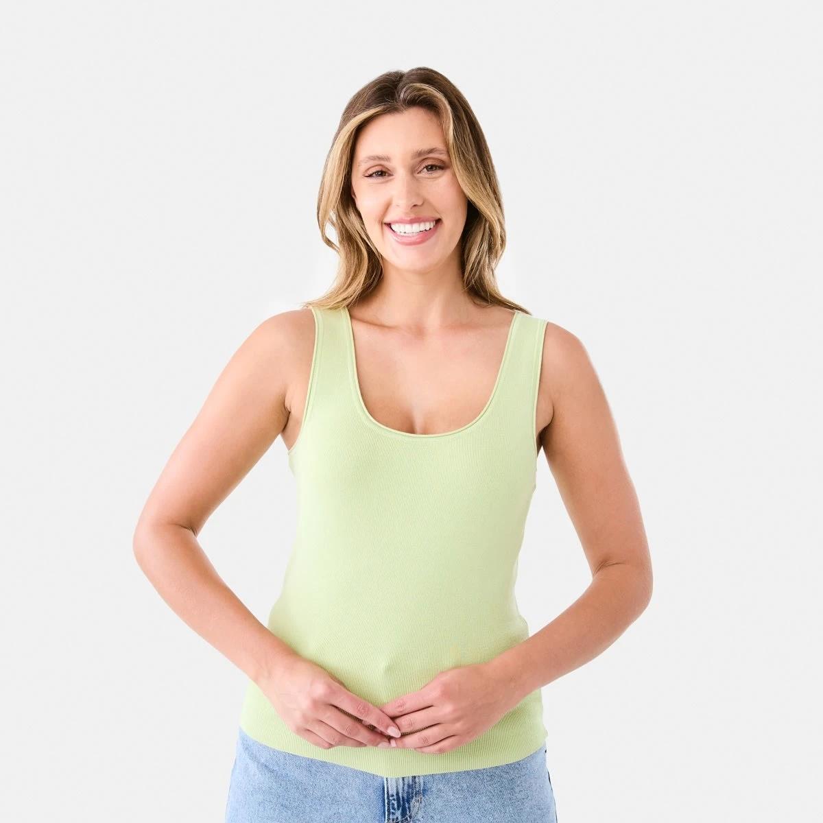 1 Sleeveless True Knit Scoop Neck Tank Grn Tea, 1 of 7