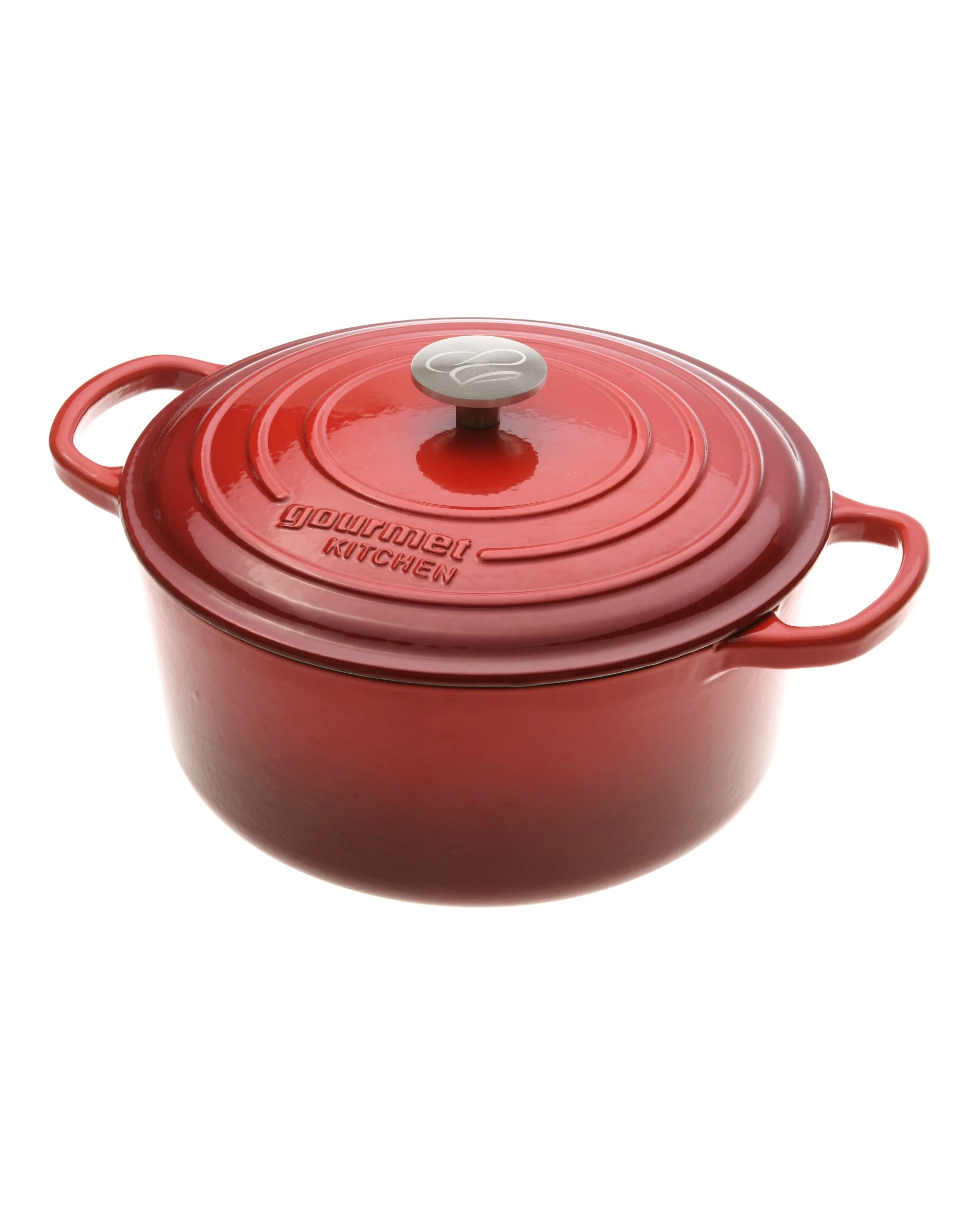 4 Gourmet Kitchen Enamelled Cast Iron Casserole 28cm - Black Cherry Red, 4 of 9