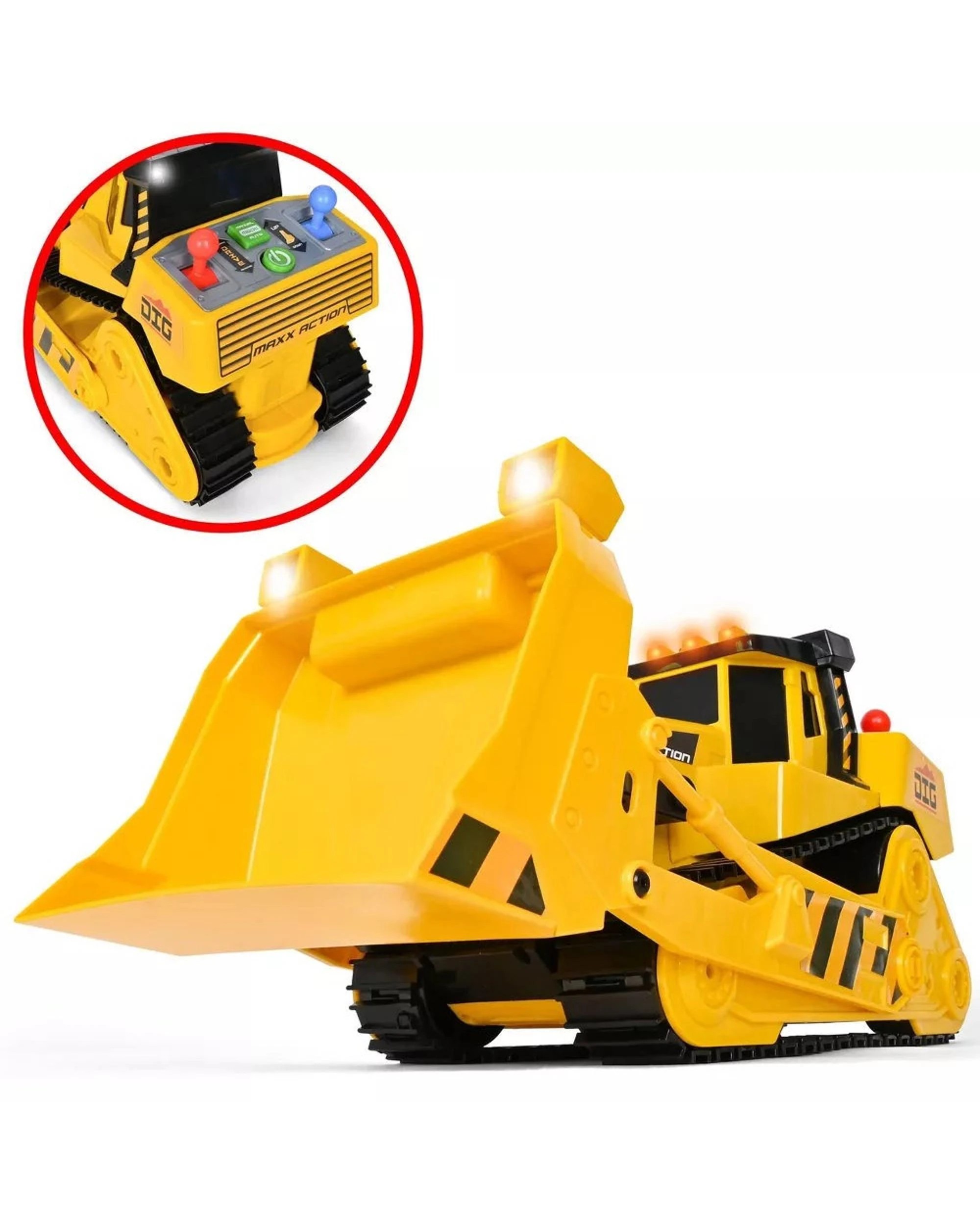 2 Maxx Action Motorized 18 inch Lights and Sounds Dig N' Lift Bulldozer, 2 of 3