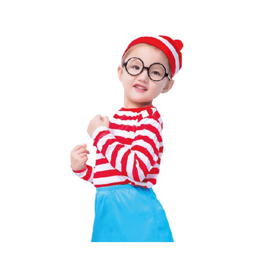 3 BR Costumes Girls' Striped Costume Set with Party Hat and Top, 3 of 5
