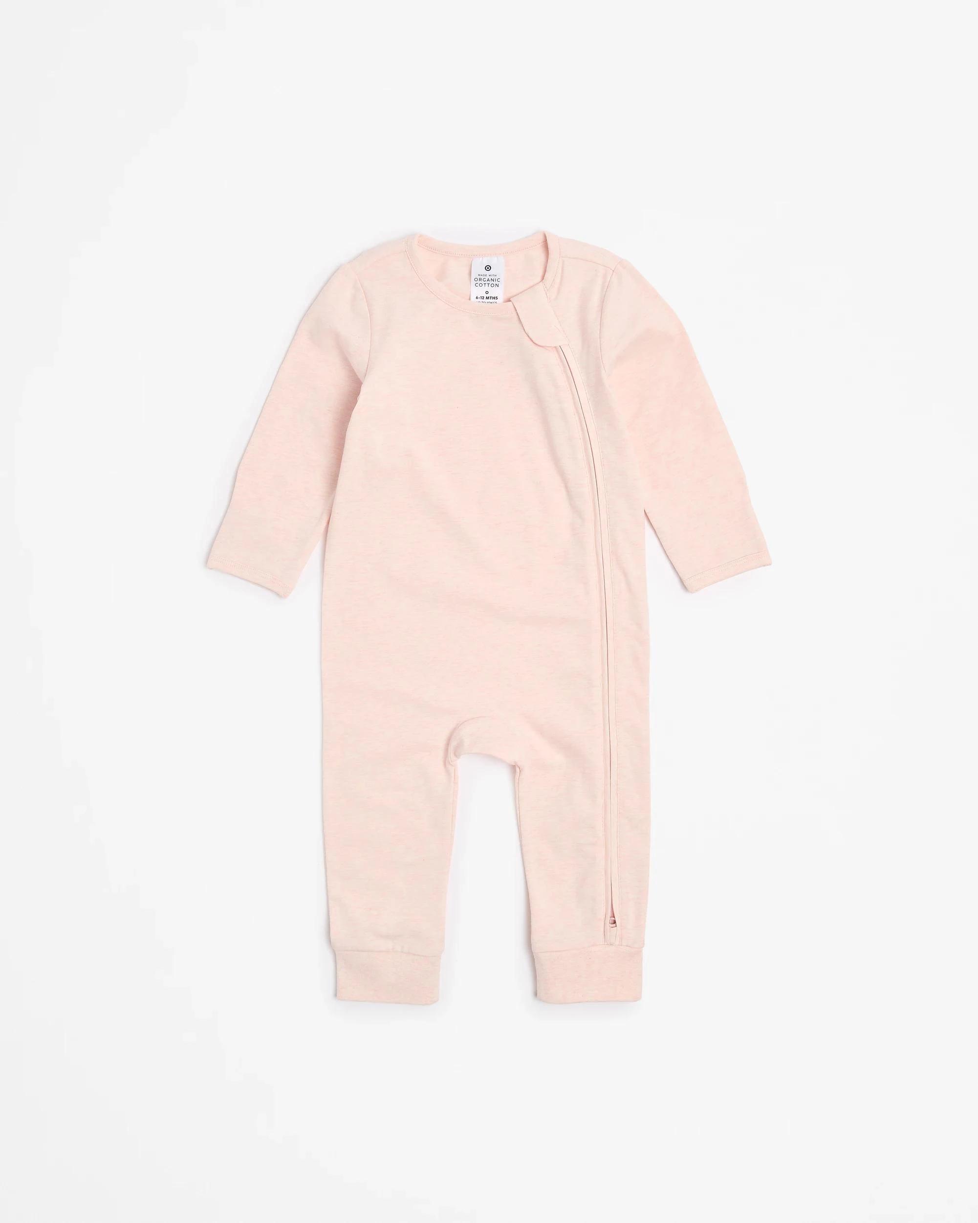 3 Target Baby Baby Organic Cotton Zip Footless Coveralls 3 Pack FLOWER/PINK MARLE/PINK SPOT, 3 of 5