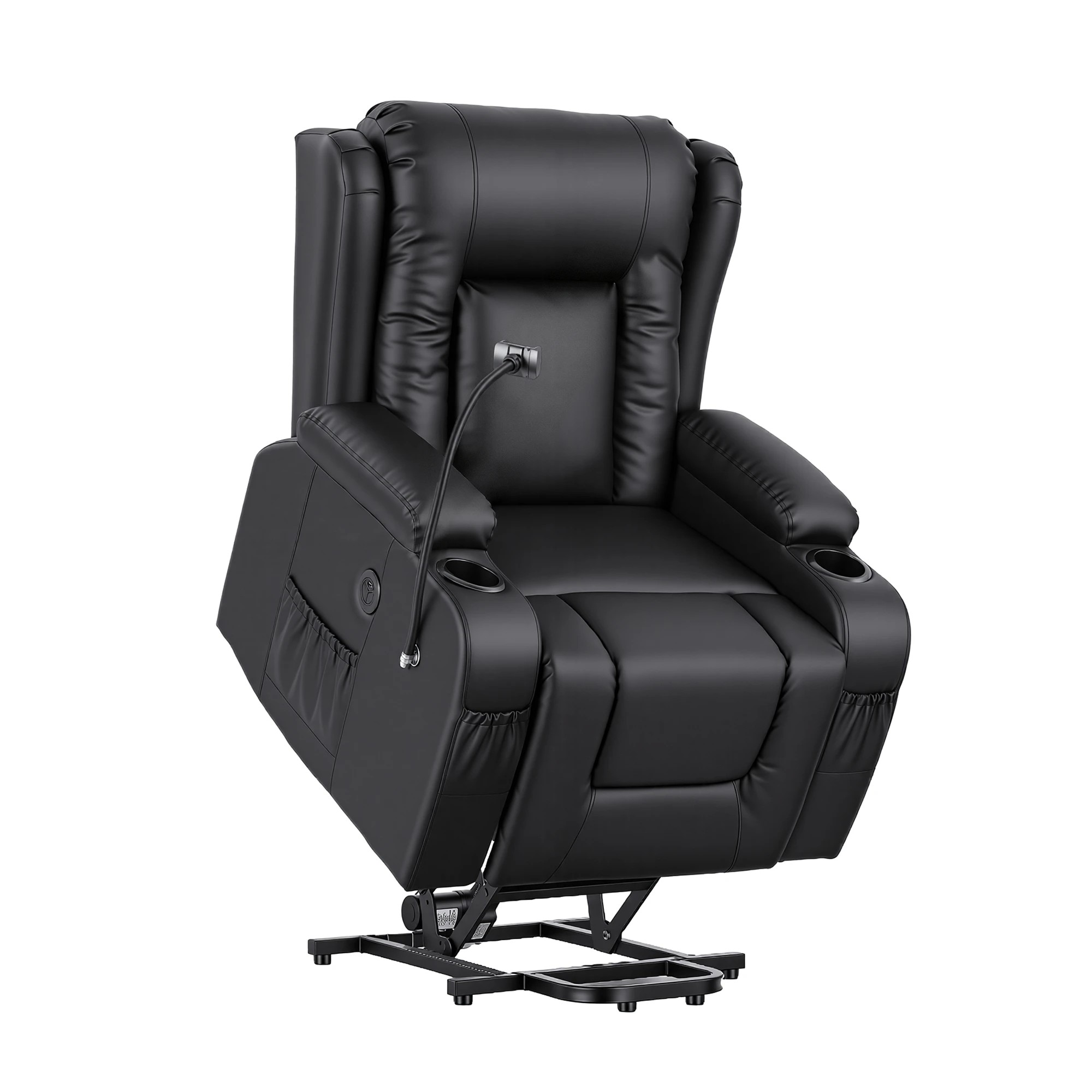 1 Artiss Power Lift Recliner Chair with Massage and Heat for Elderly - Black, 1 of 3