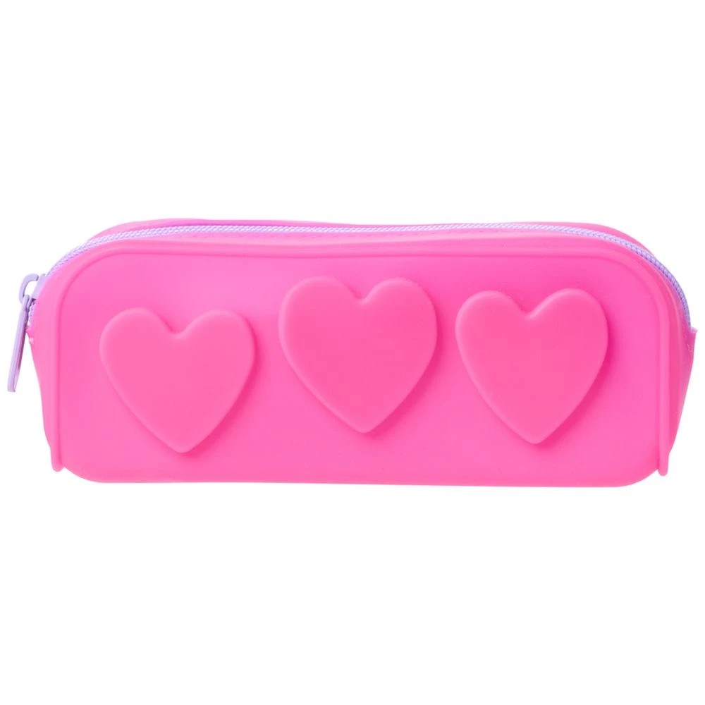 1 Studymate Silicone Pencil Case Heart Pink, 1 of 3