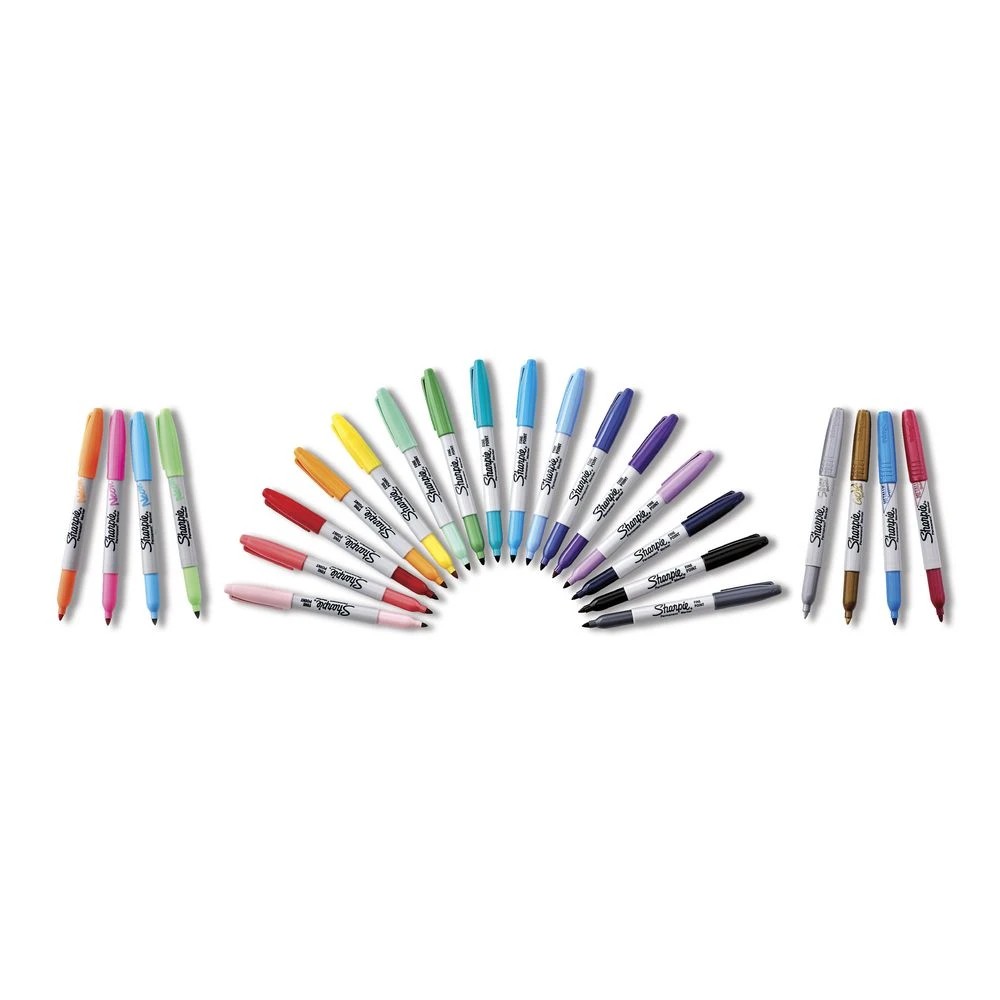 2 Sharpie Fine Permanent Markers Mixed Colours Assorted 24 Pack, 2 of 4