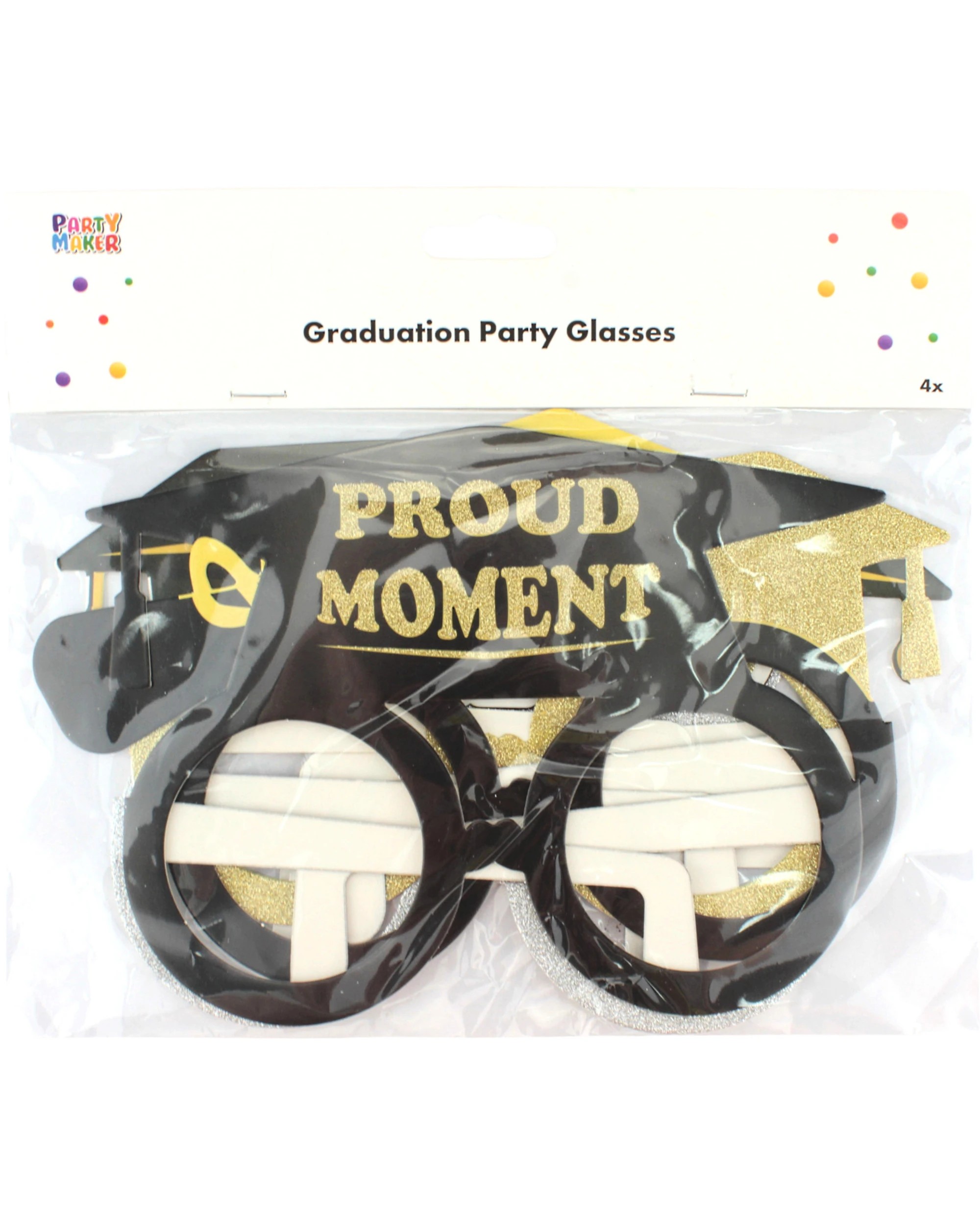 2 Party Maker Graduation Glitter Party Glasses Set of 4 - One Size, 2 of 2