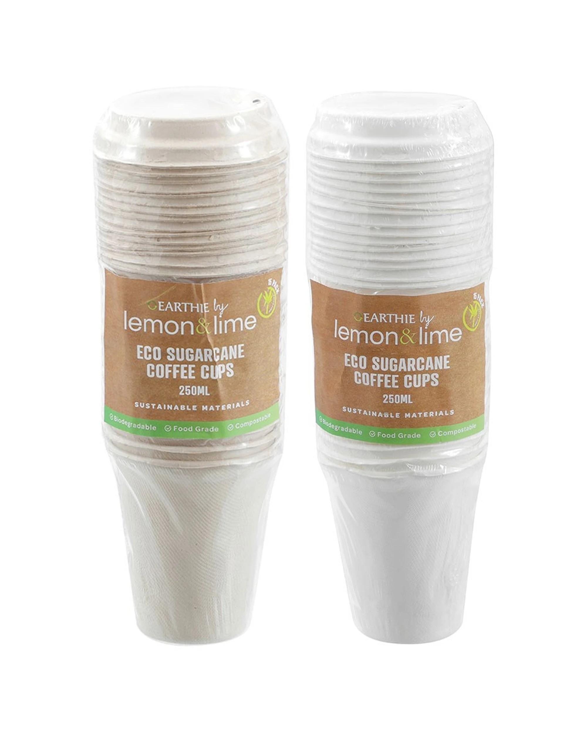 5 15pk Lemon & Lime 250ml Eco Sugarcane Coffee Cup W/ Lid  Sip Mug - Assorted, 5 of 5