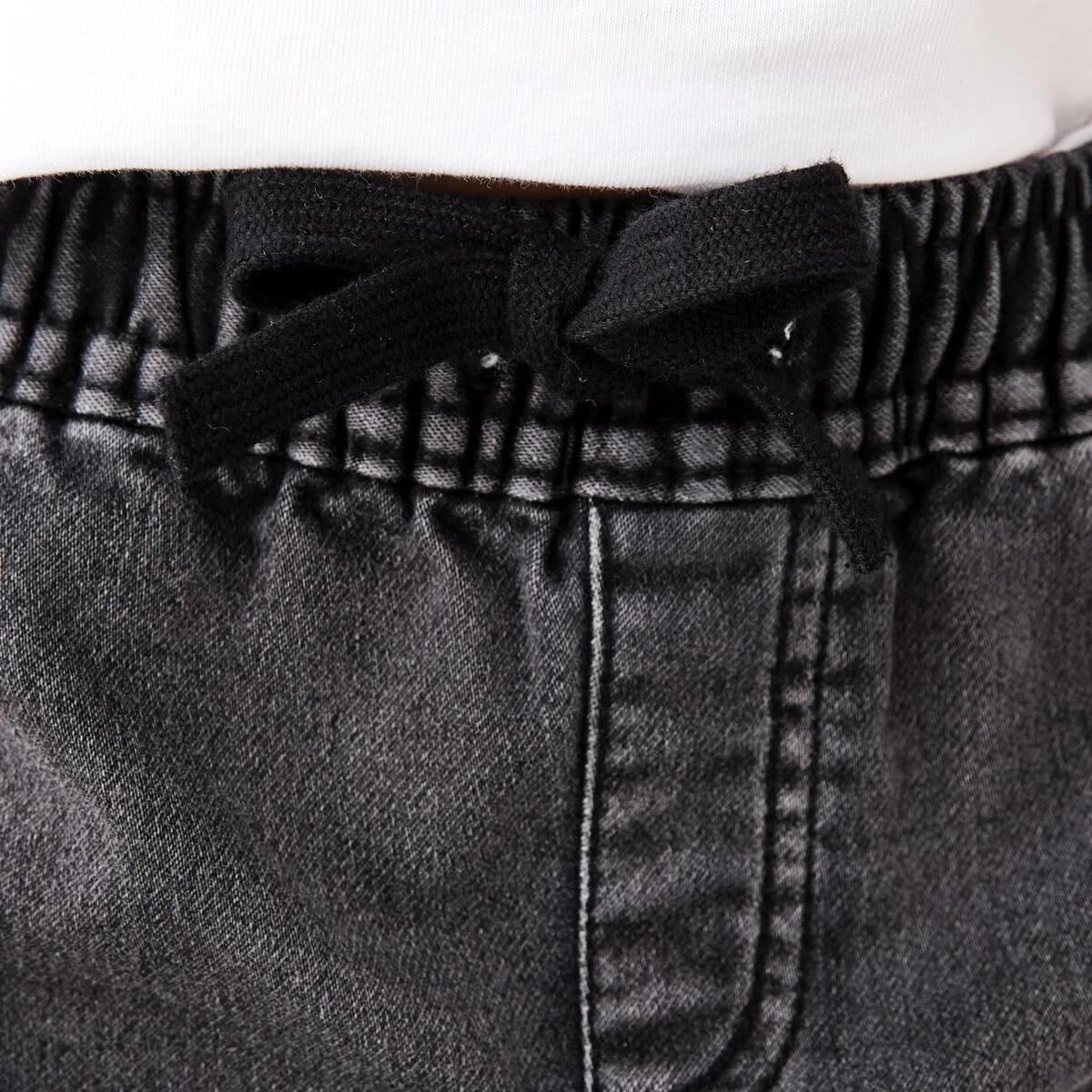 3 Moto Denim Shorts BLACK WASH, 3 of 7