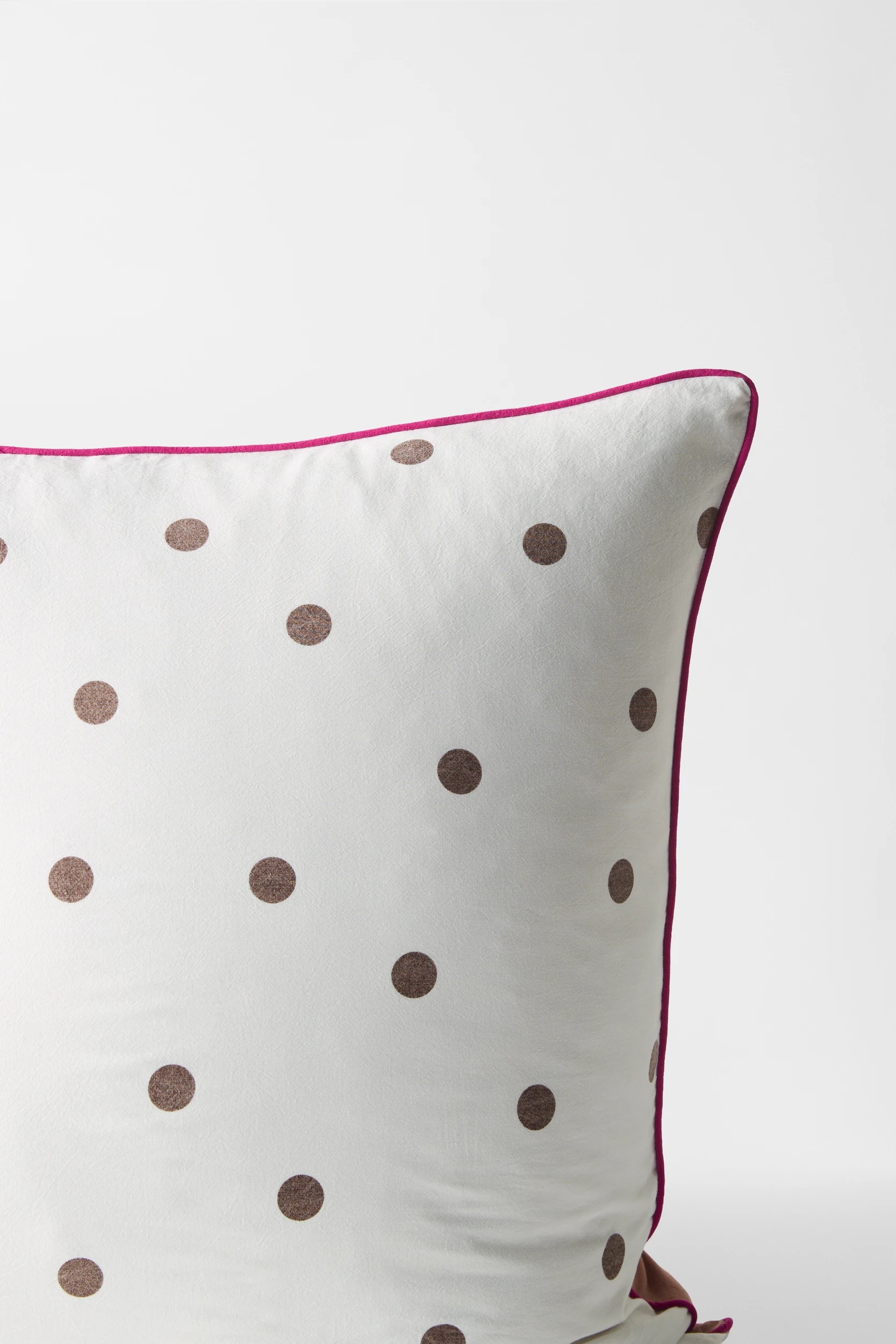 2 Arlo Polka Dot Stonewash Cotton European Pillowcase - One Size - Brown, 2 of 2