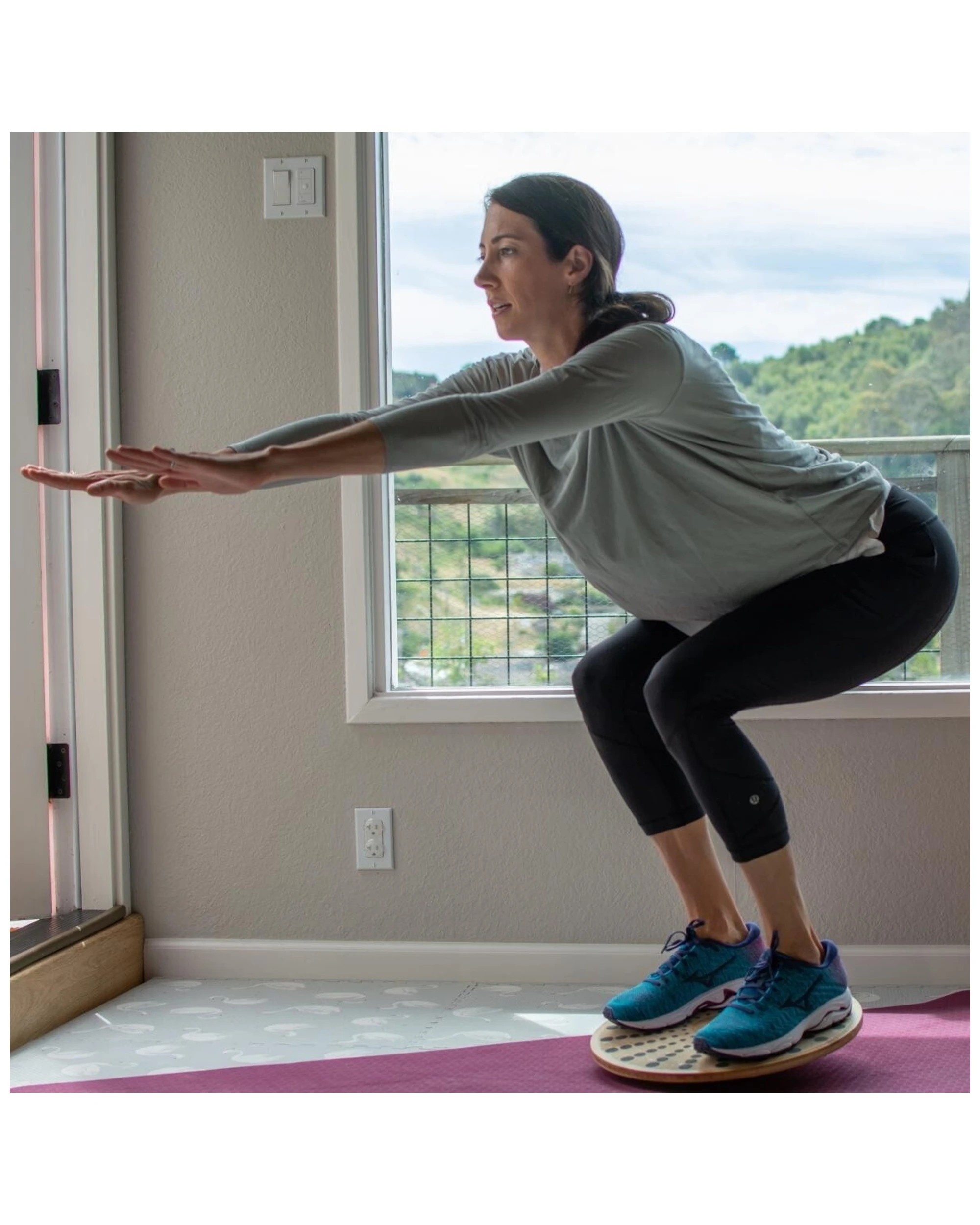 6 Kinderfeets Bamboo 40cm Balance Disk Fitness Yoga Core Trainer 3 Years Plus - Brown, 6 of 8