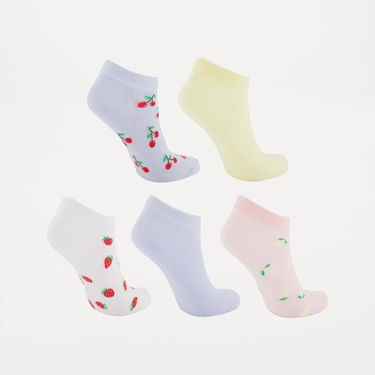 2 5 Pack Fashion Low Cut Socks Fruits, 2 of 3
