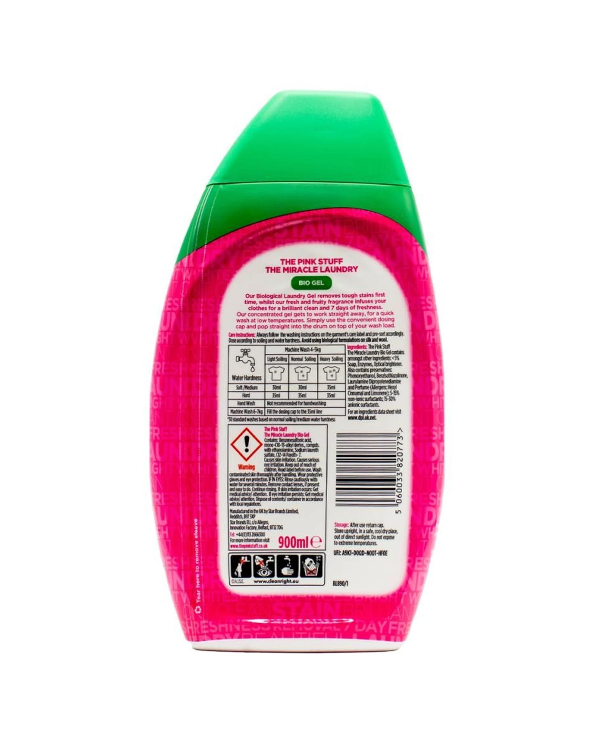 3 The Pink Stuff 4PK Laundry Gel Miracle Bio Stain Remover Clean 900ml - Multi, 3 of 3