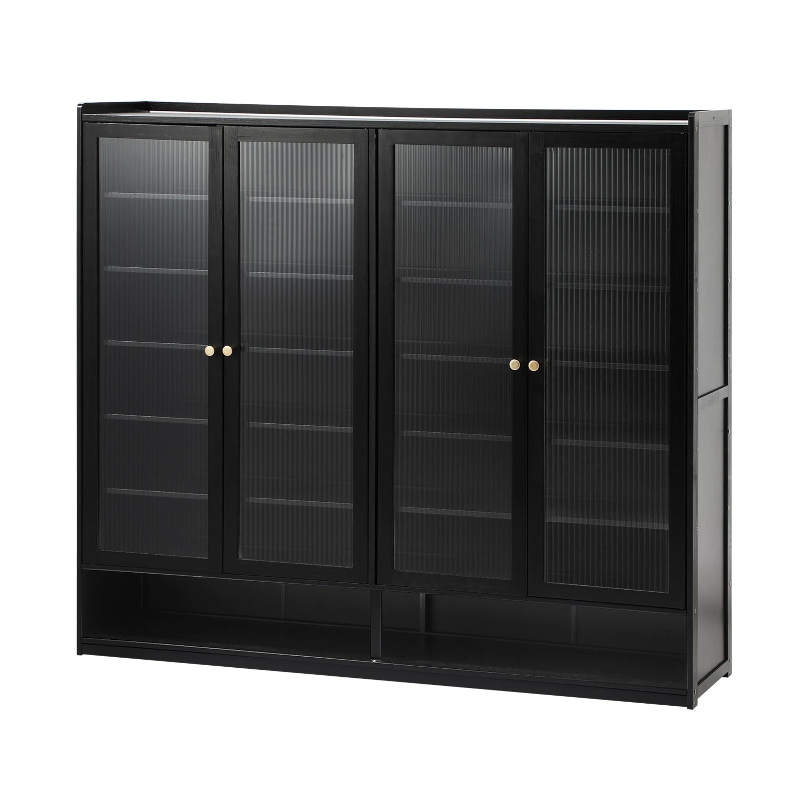 1 Oikiture Shoe Cabinet Shoes Storage Rack Organiser 4 Doors Shelf
 - Black, 1 of 9