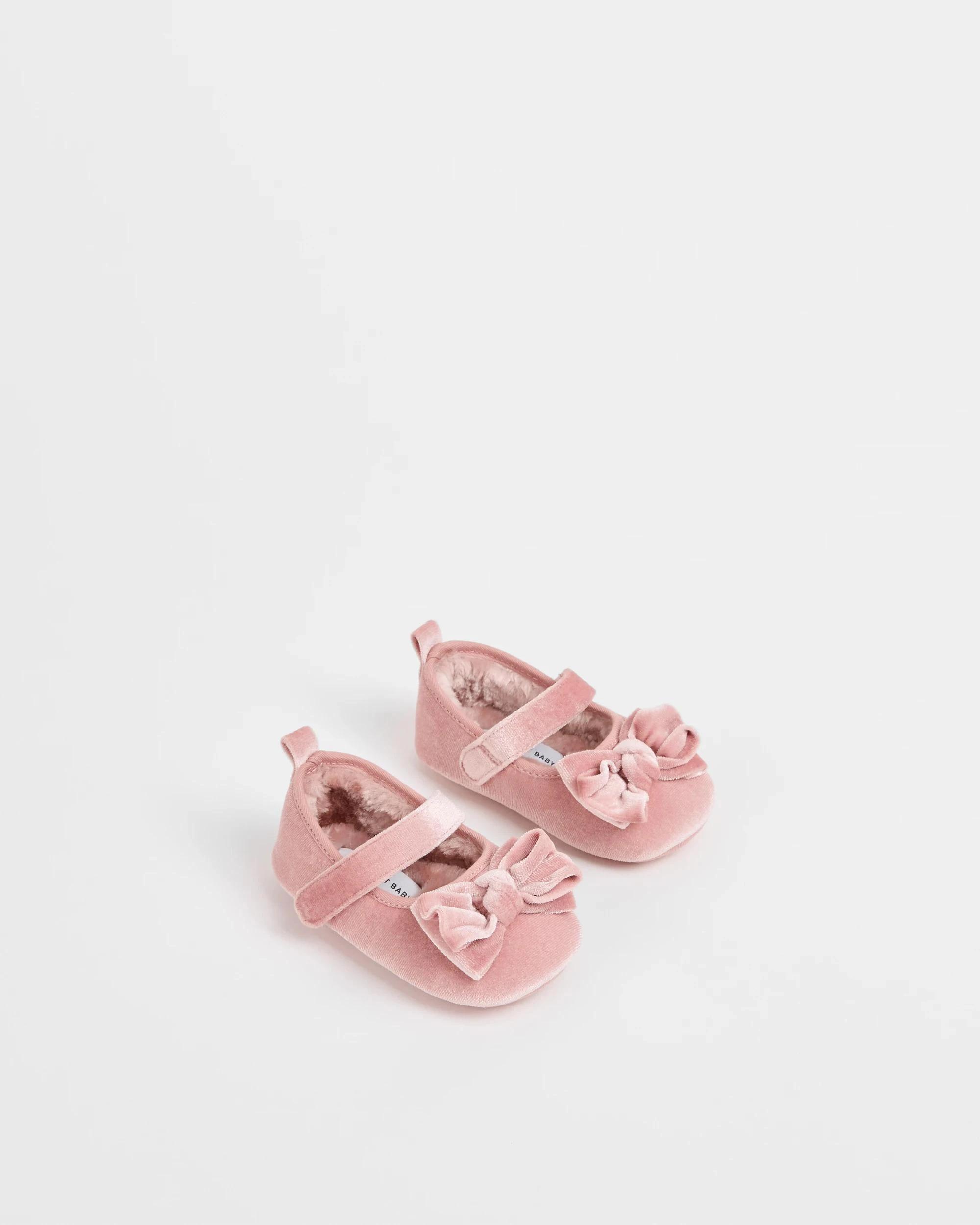 2 Target Baby Pre-Walker Velour Ballet Flat PINK, 2 of 3