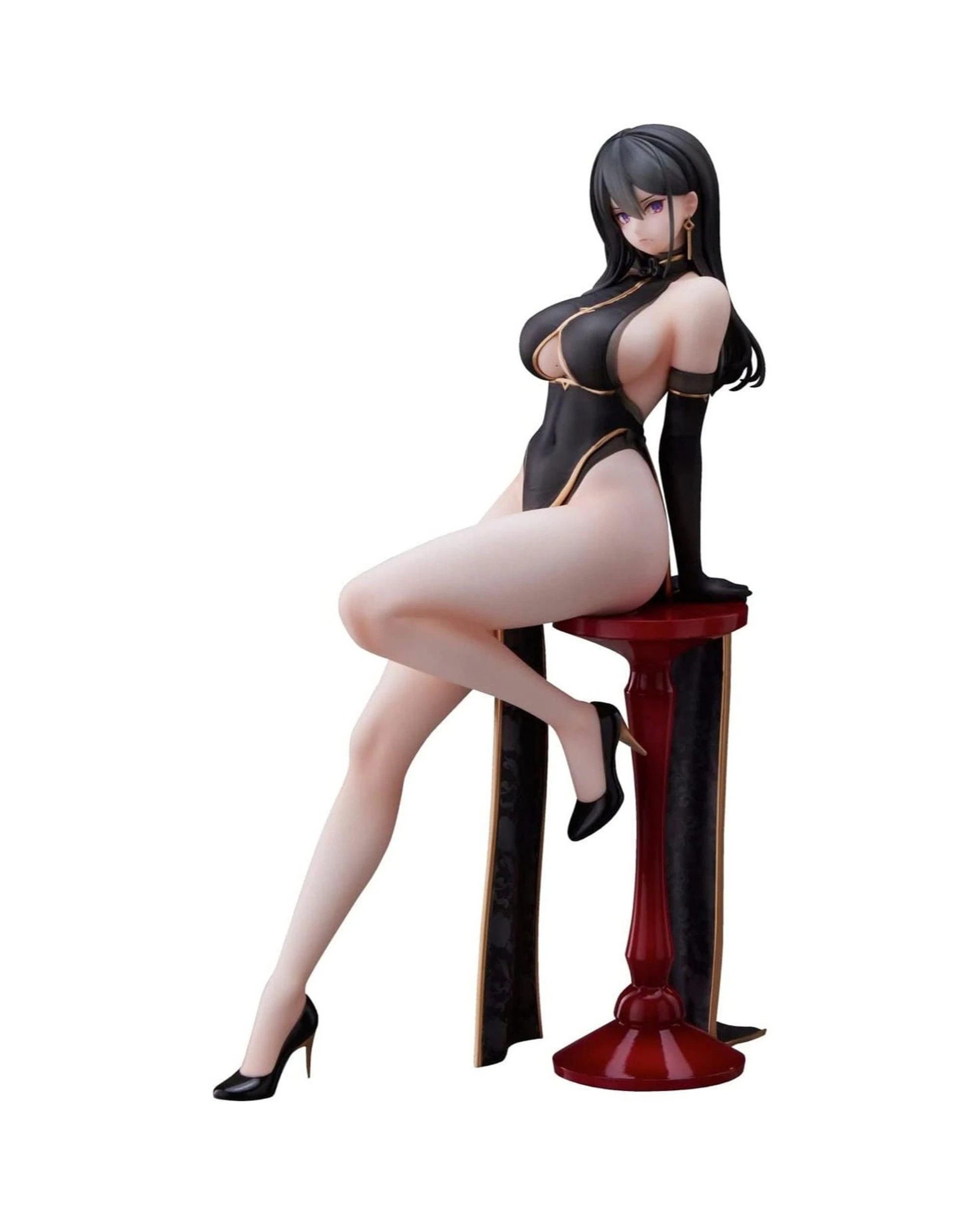 1 Hayabusa Illustration Black China Dress-Chan Figure, 1 of 10