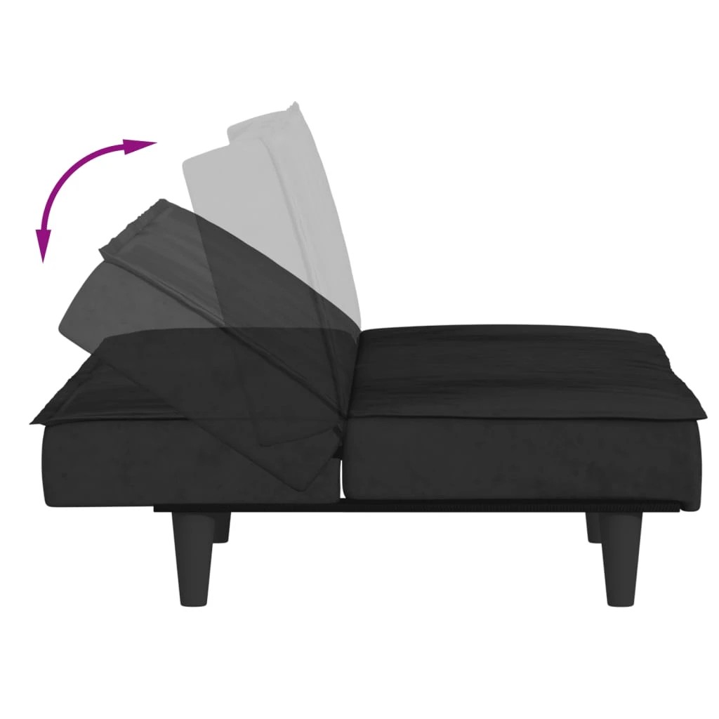 9 Vidaxl Sofa Bed Velvet - Black, 9 of 10