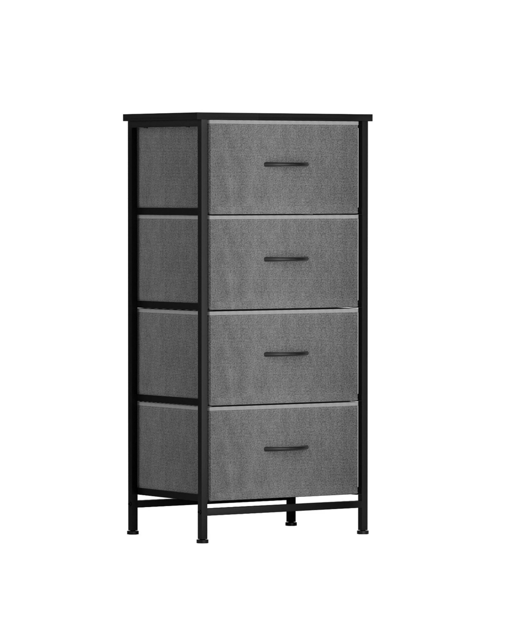 1 Artiss Chest of 4 Drawers Storage Dresser Tallboy - Grey, 1 of 8