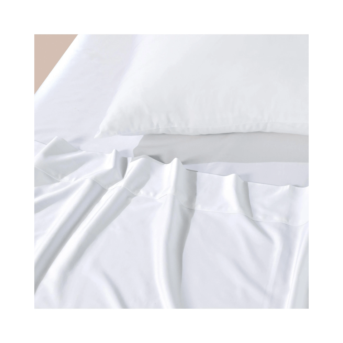 7 Bianca Bedding Rosebank 500TC Bamboo/Cotton Sateen King Sheet Set - Extra Long &amp; Wide Flat - White - White, 7 of 10