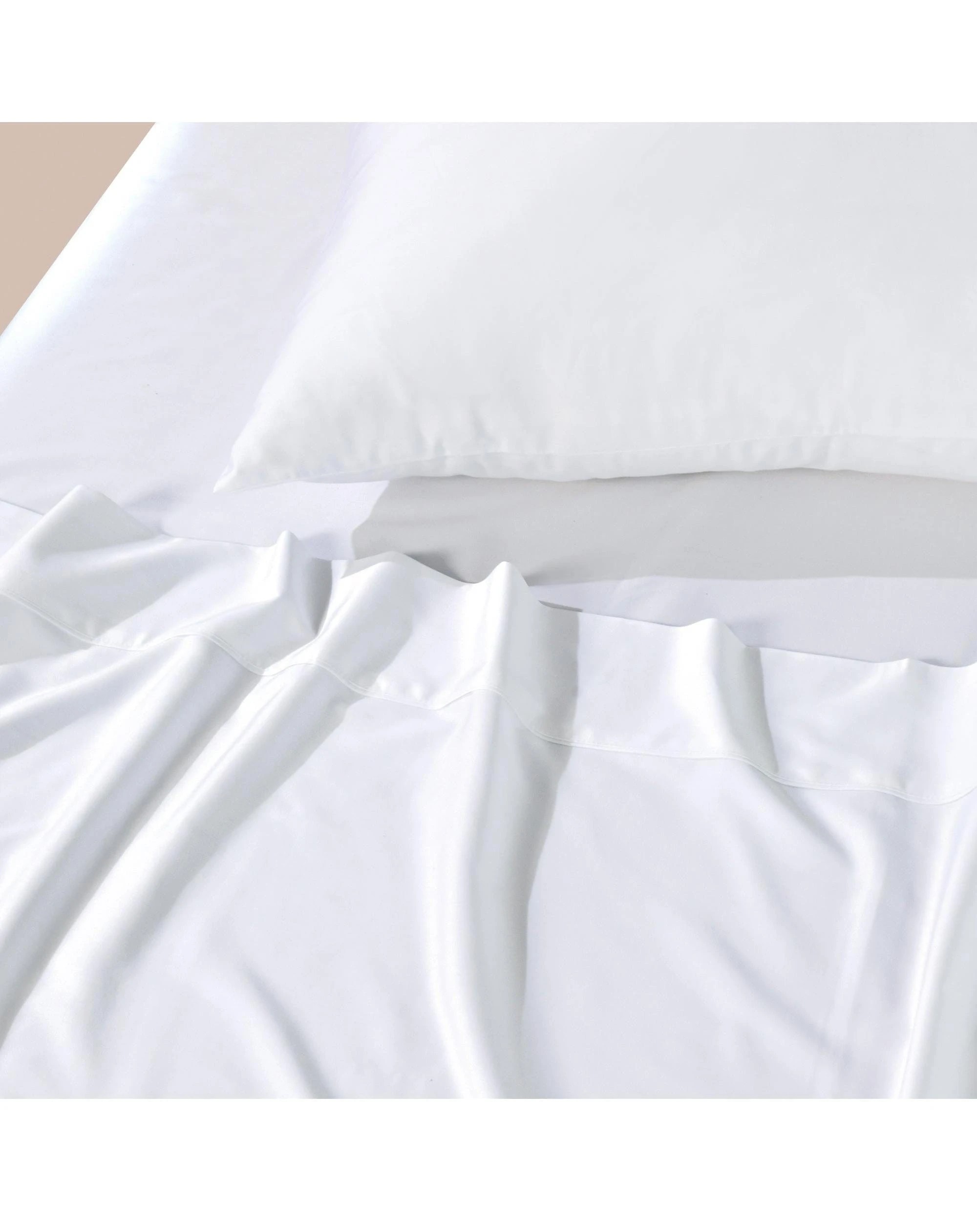 7 Bianca Bedding Rosebank Extra Long Extra Wide Flat 500 Tc Bamboo Cotton Sheet Set - White - Split King, 7 of 10
