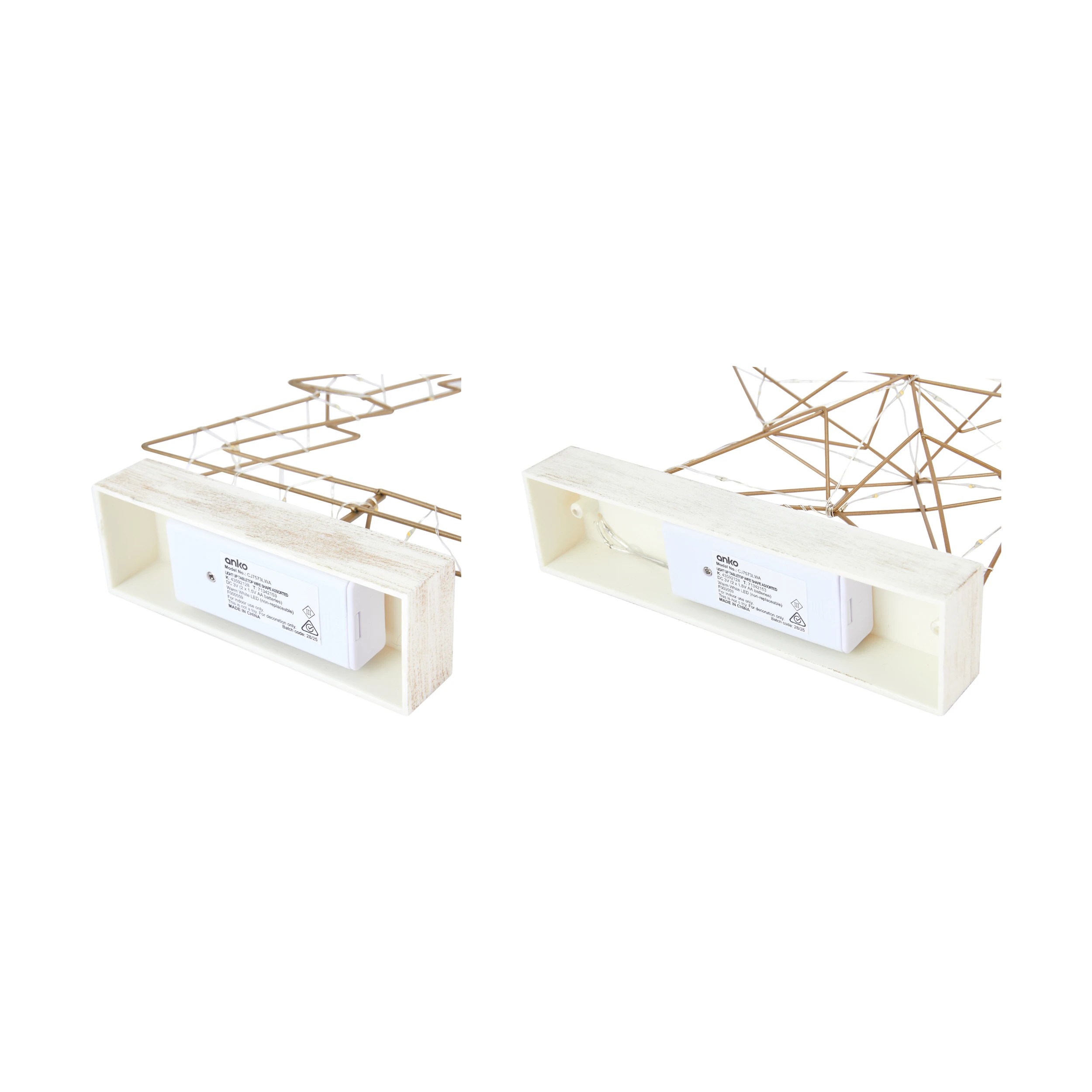 5 Battery Operated LED Light Up Wire Shape - Assorted, 5 of 7